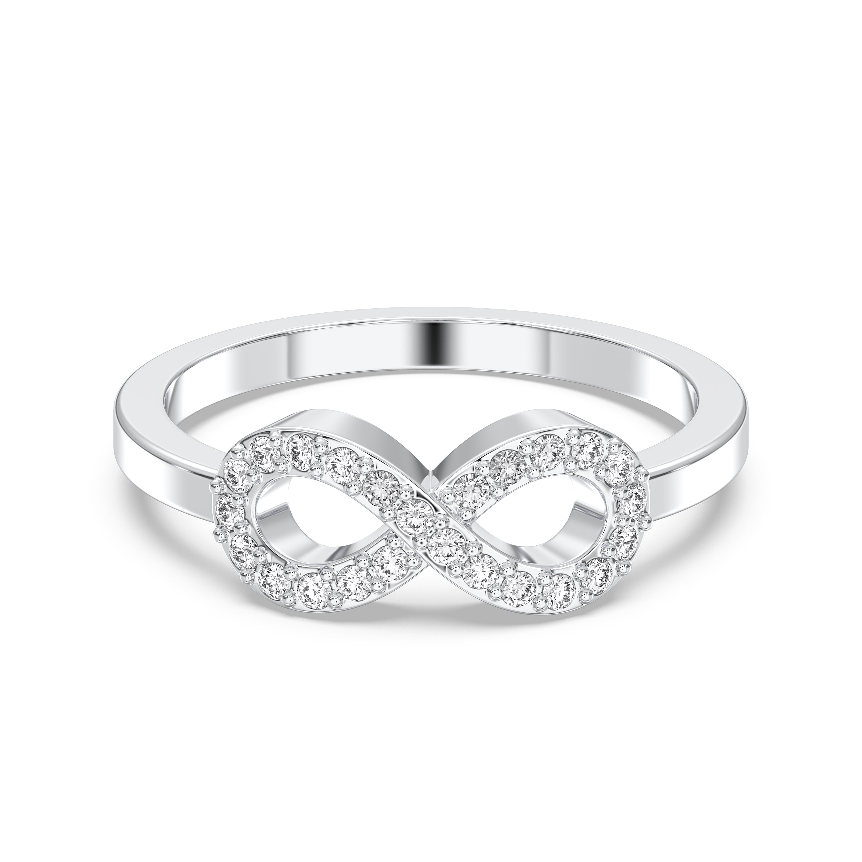 0.20 Carat Round Cut Lab Grown Diamond Infinity Pave Set Engagement Ring Made in Solid Gold