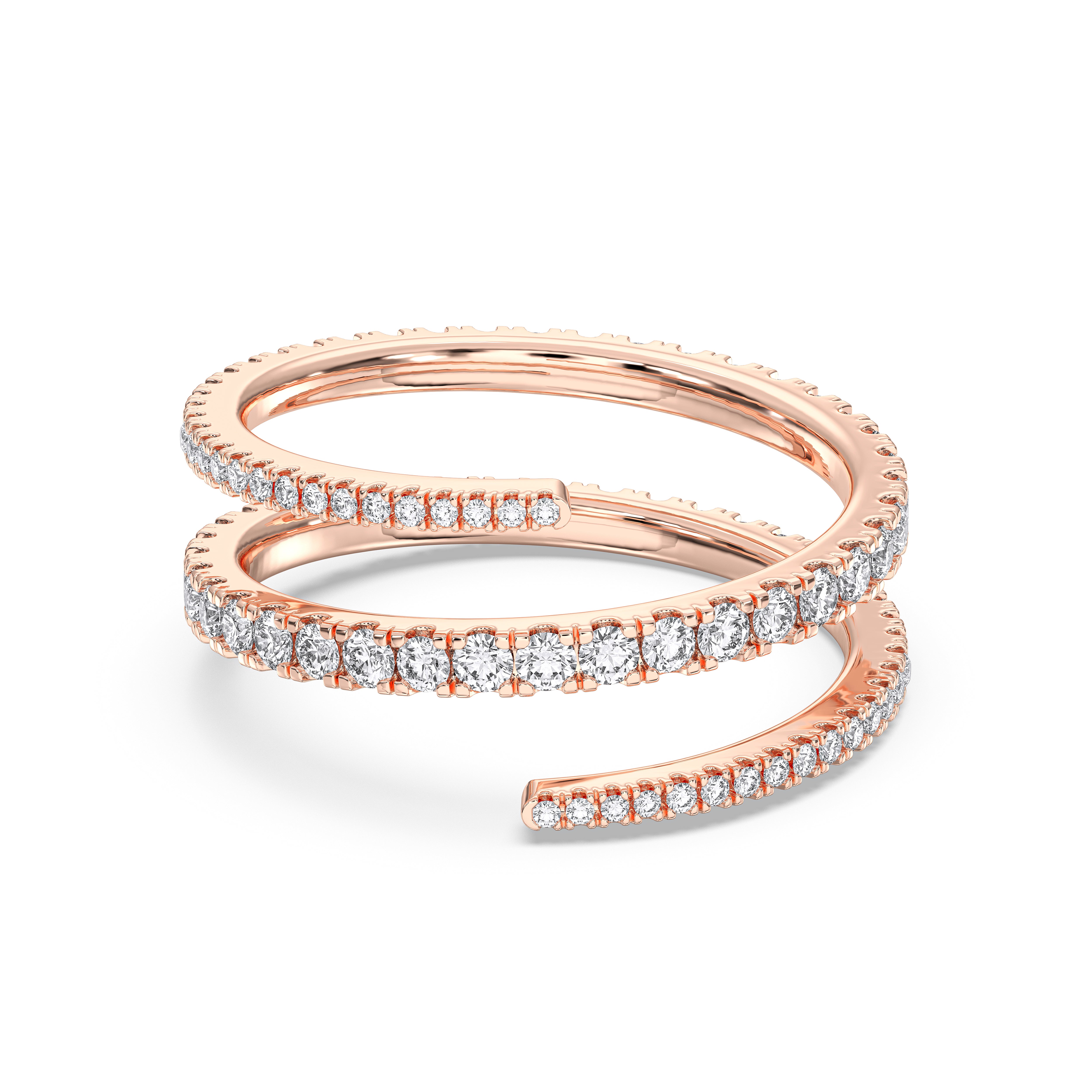 Round Cut 1.20 Carat Lab Grown Diamond Micro pave Wrap Wedding Ring in Solid Gold