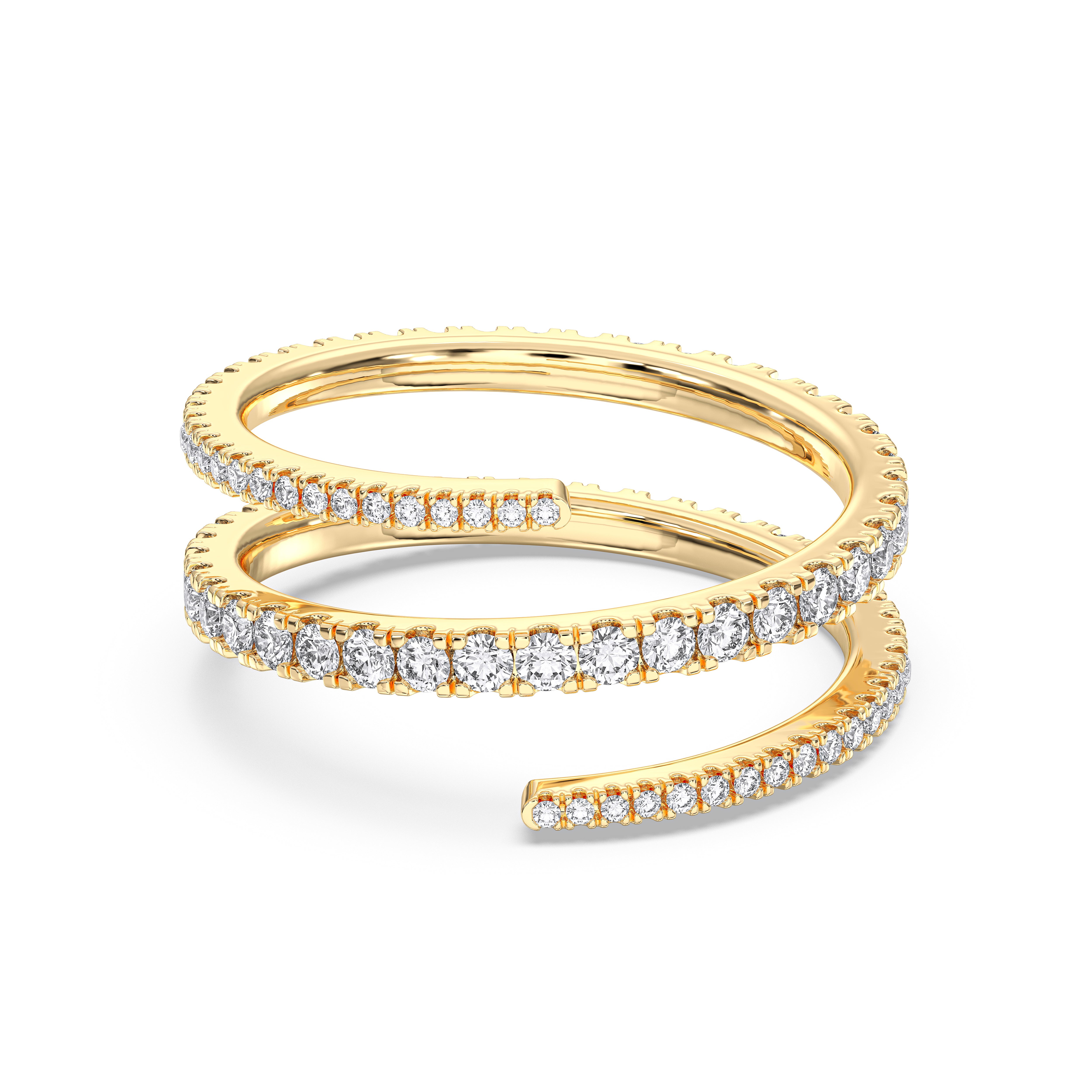 Round Cut 1.20 Carat Lab Grown Diamond Micro pave Wrap Wedding Ring in Solid Gold