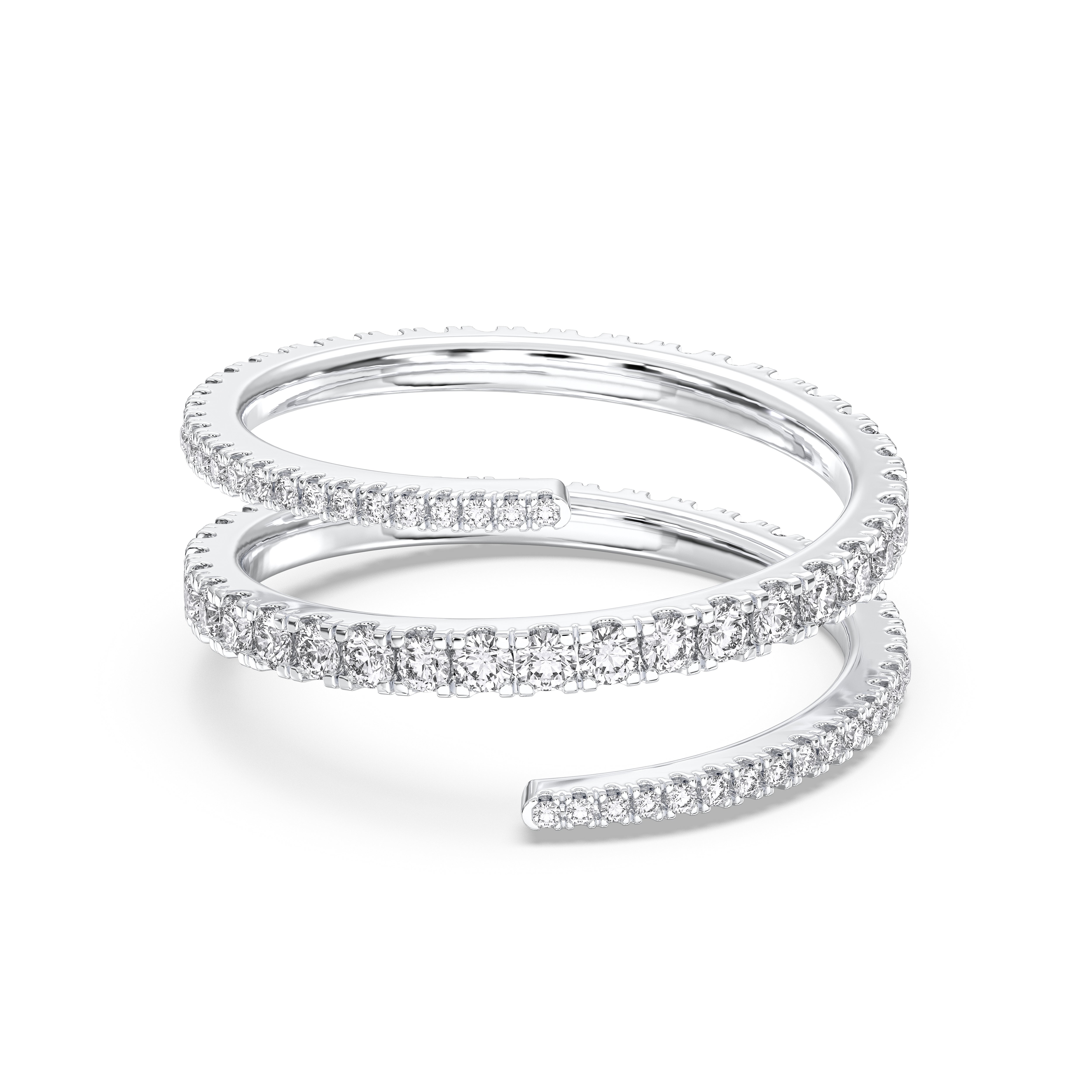 Round Cut 1.20 Carat Lab Grown Diamond Micro pave Wrap Wedding Ring in Solid Gold