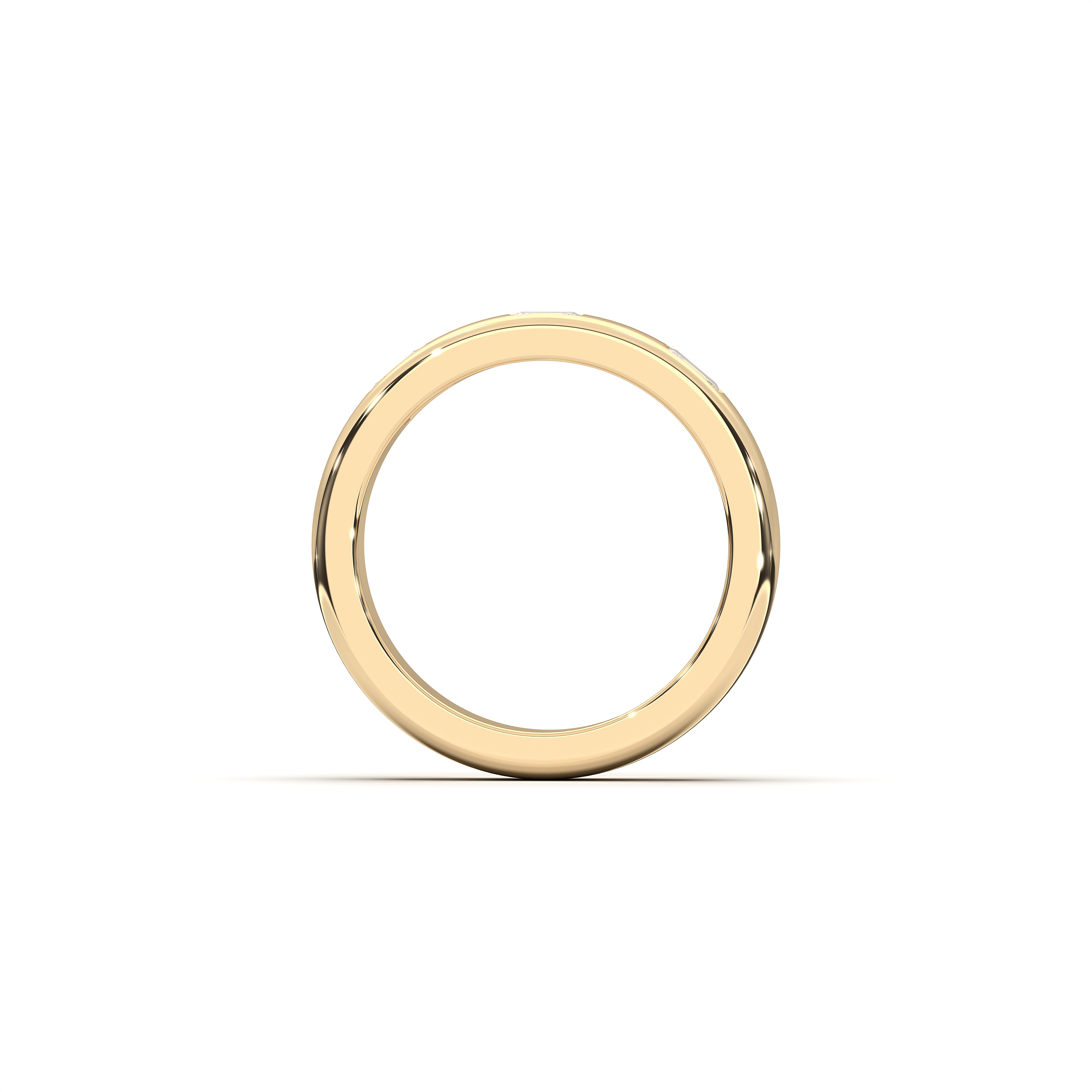0.24 Carat Emerald Shape Lab Grown Three Stone Diamond Wedding Band in Solid Gold For Her
