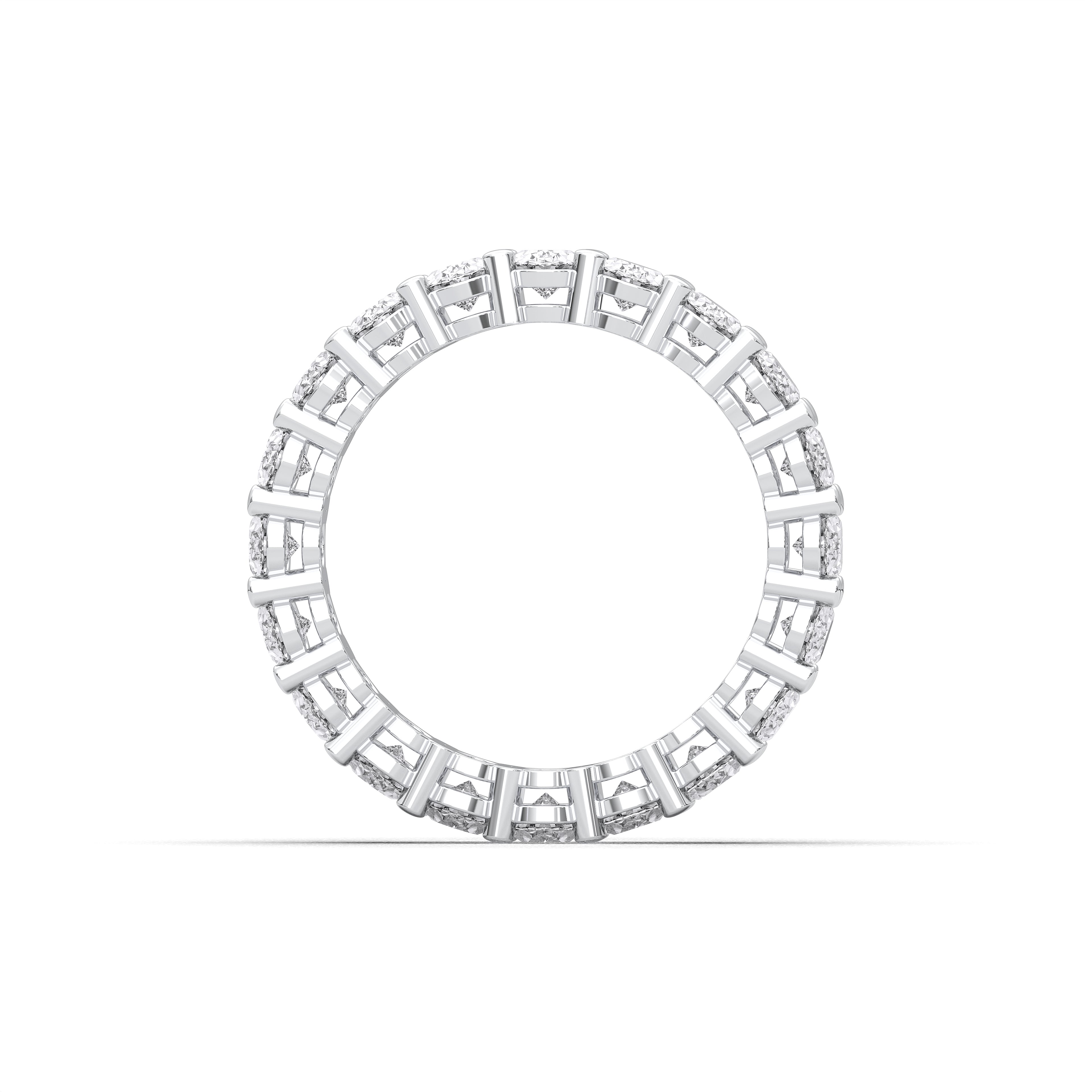 3 Carat Oval Cut Lab Grown Diamond Eternity Wedding Band in Solid Gold for Her