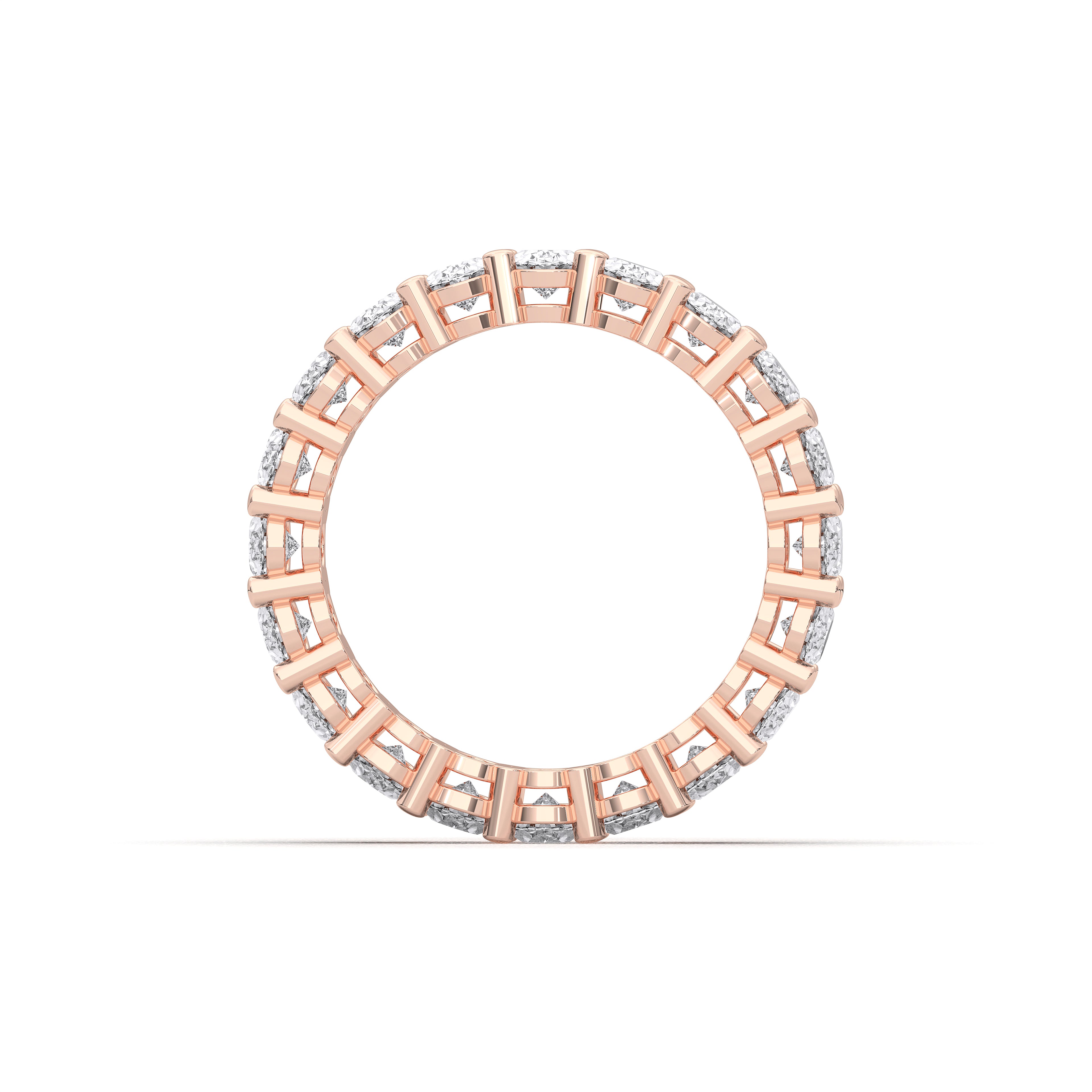 3 Carat Oval Cut Lab Grown Diamond Eternity Wedding Band in Solid Gold for Her