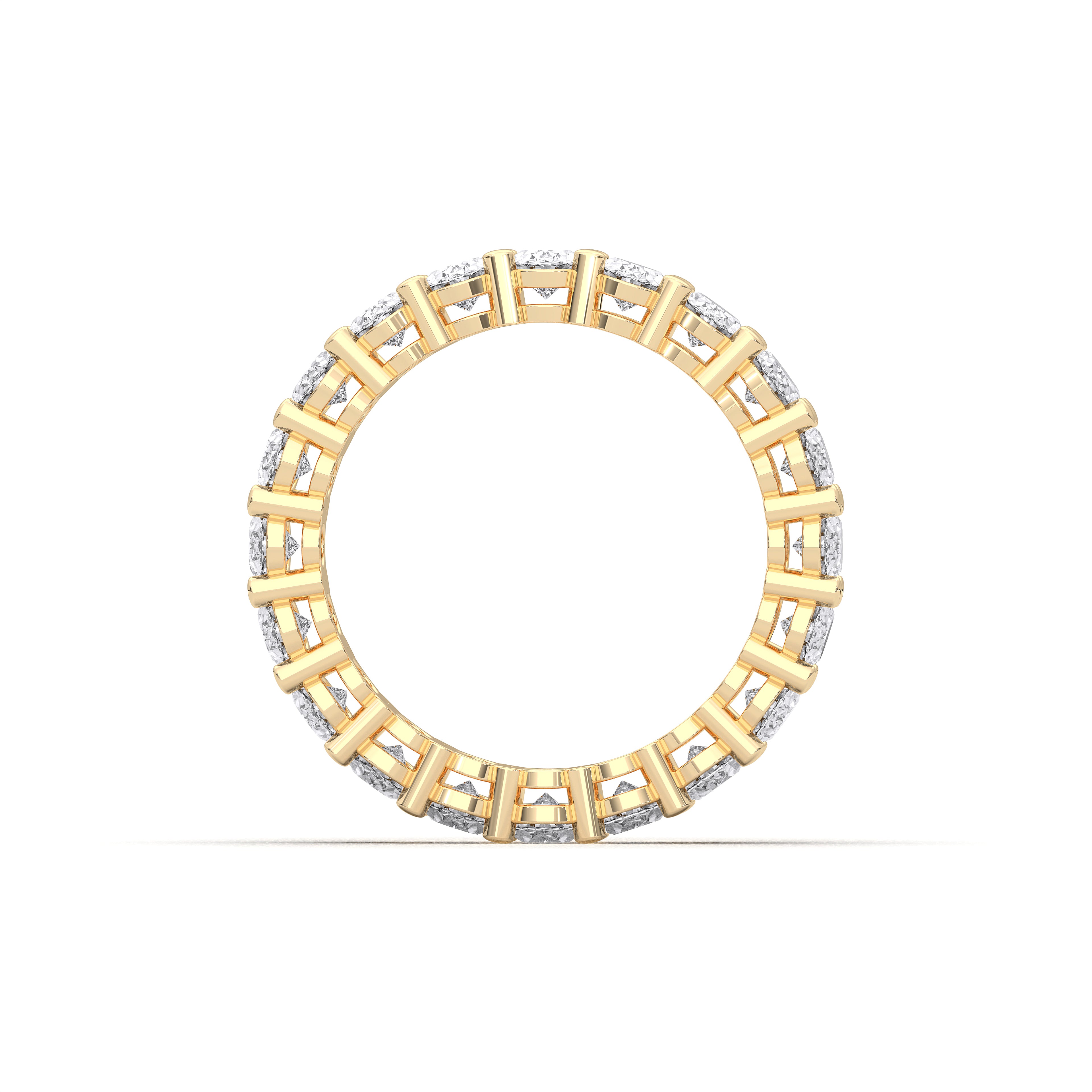 3 Carat Oval Cut Lab Grown Diamond Eternity Wedding Band in Solid Gold for Her