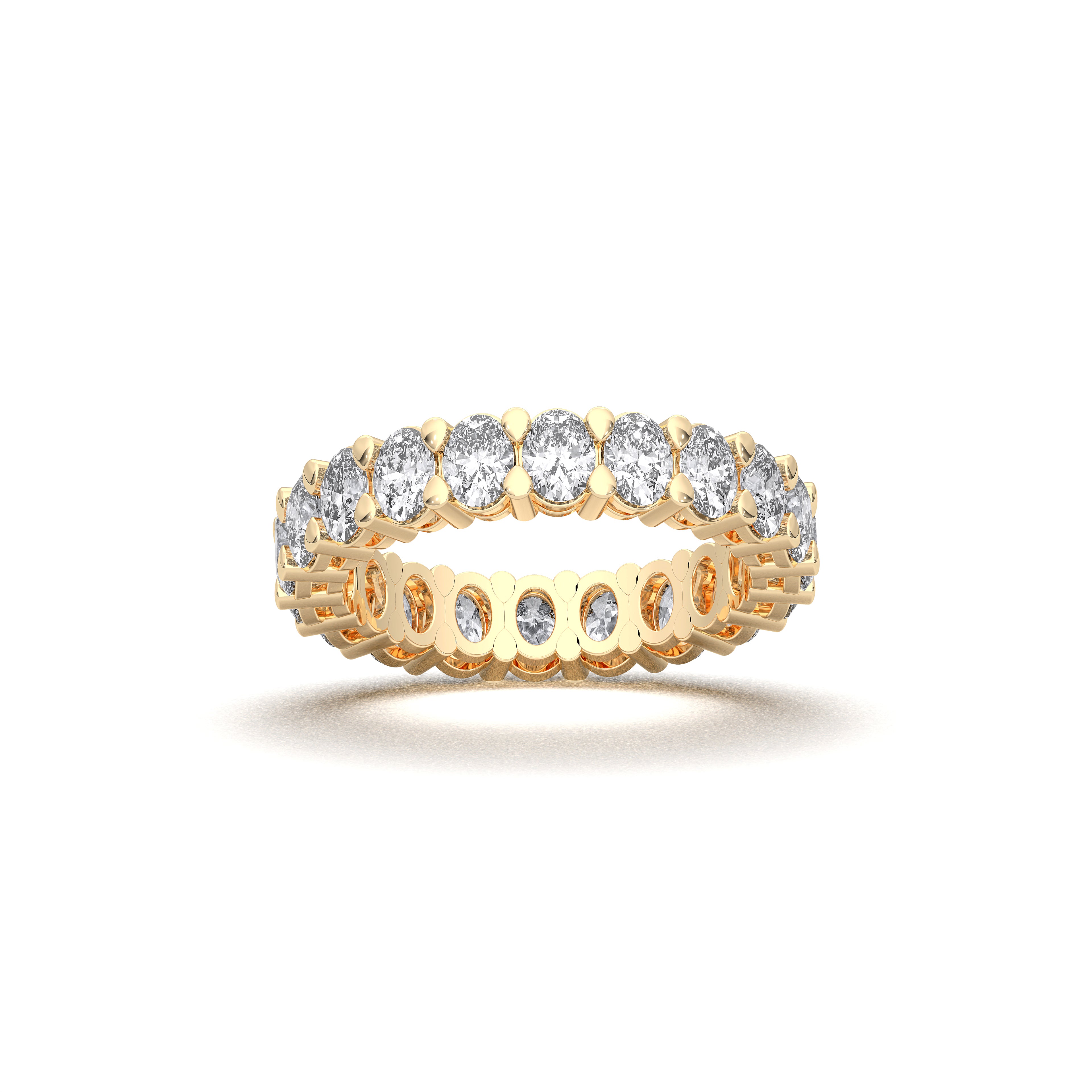 3 Carat Oval Cut Lab Grown Diamond Eternity Wedding Band in Solid Gold for Her