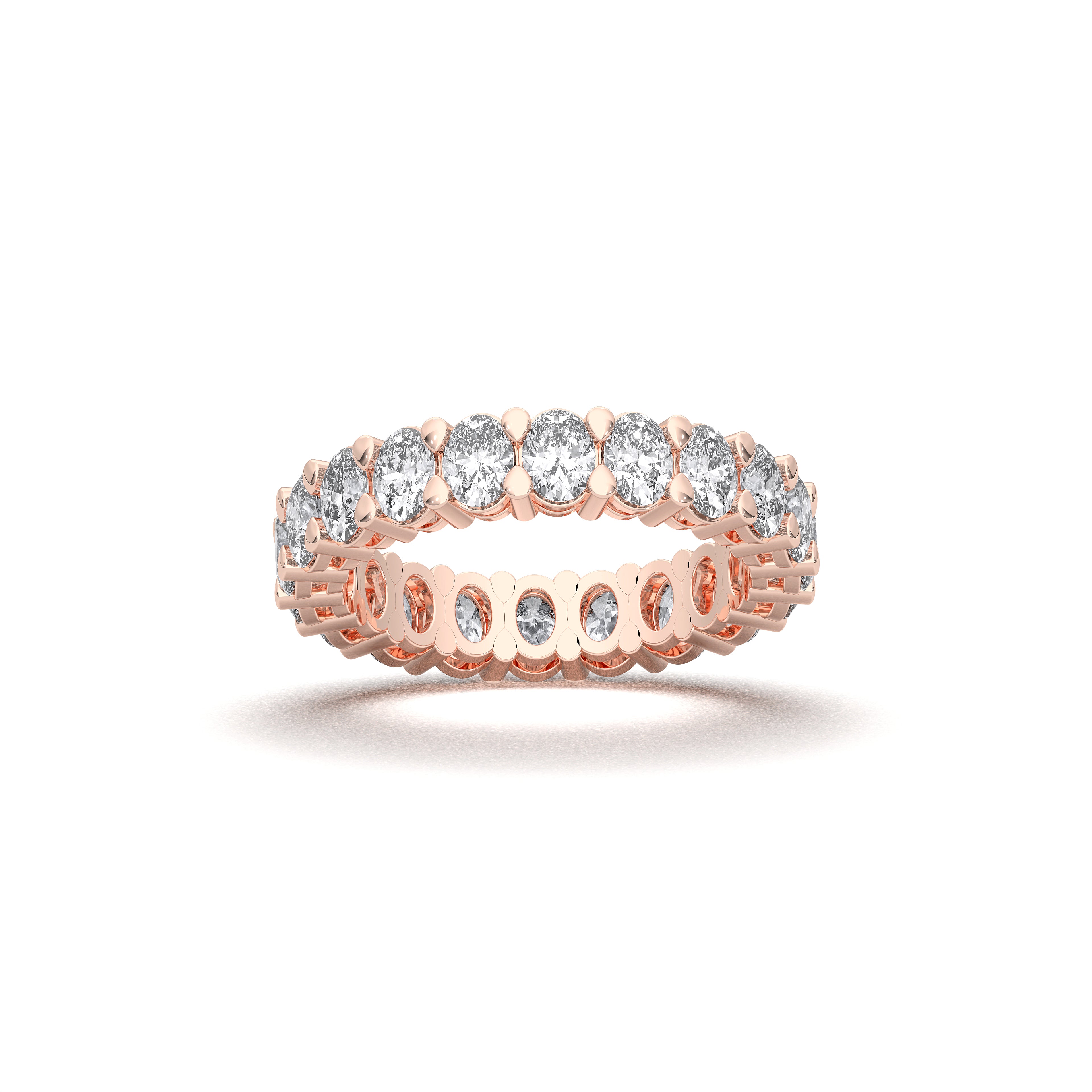 3 Carat Oval Cut Lab Grown Diamond Eternity Wedding Band in Solid Gold for Her