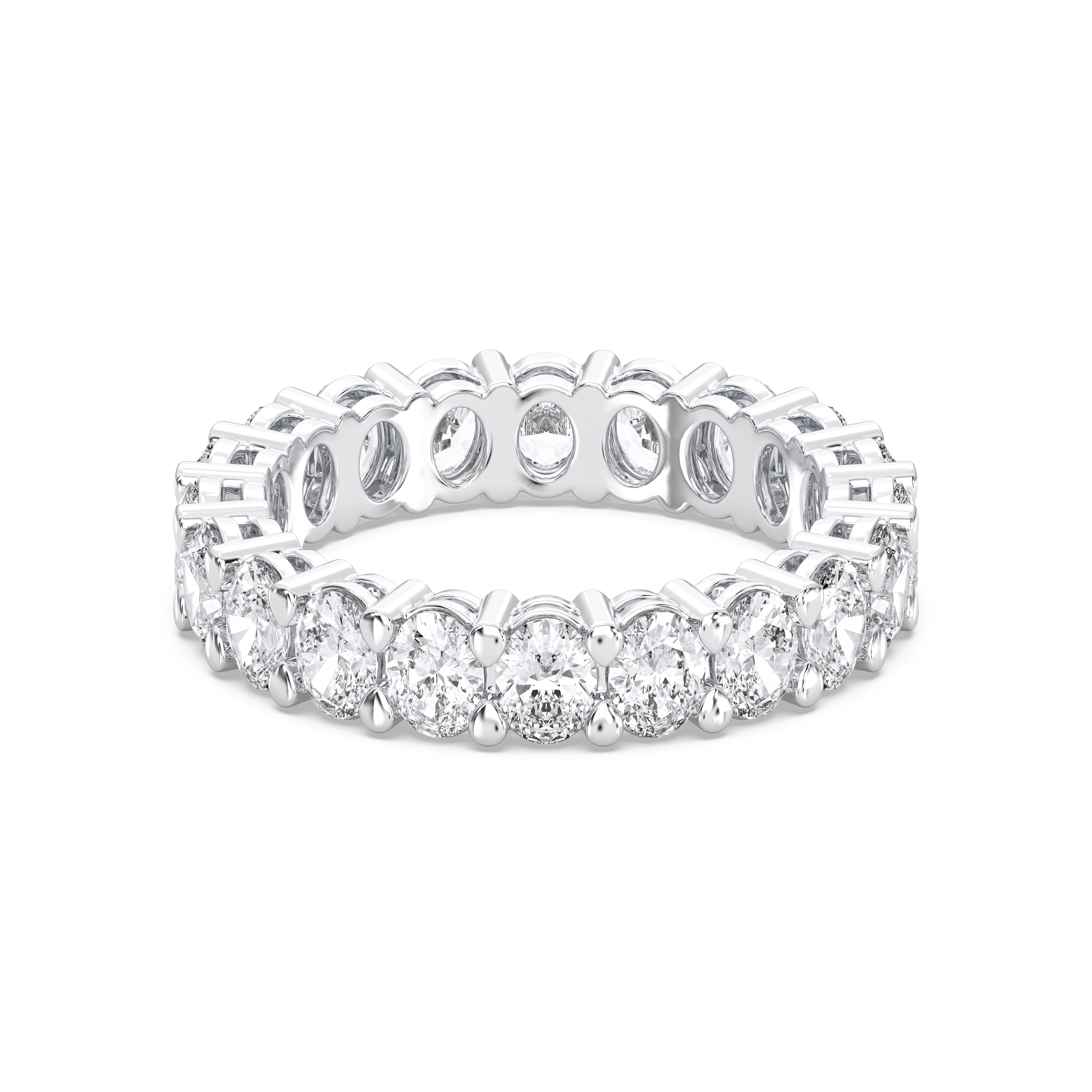 3 Carat Oval Cut Lab Grown Diamond Eternity Wedding Band in Solid Gold for Her