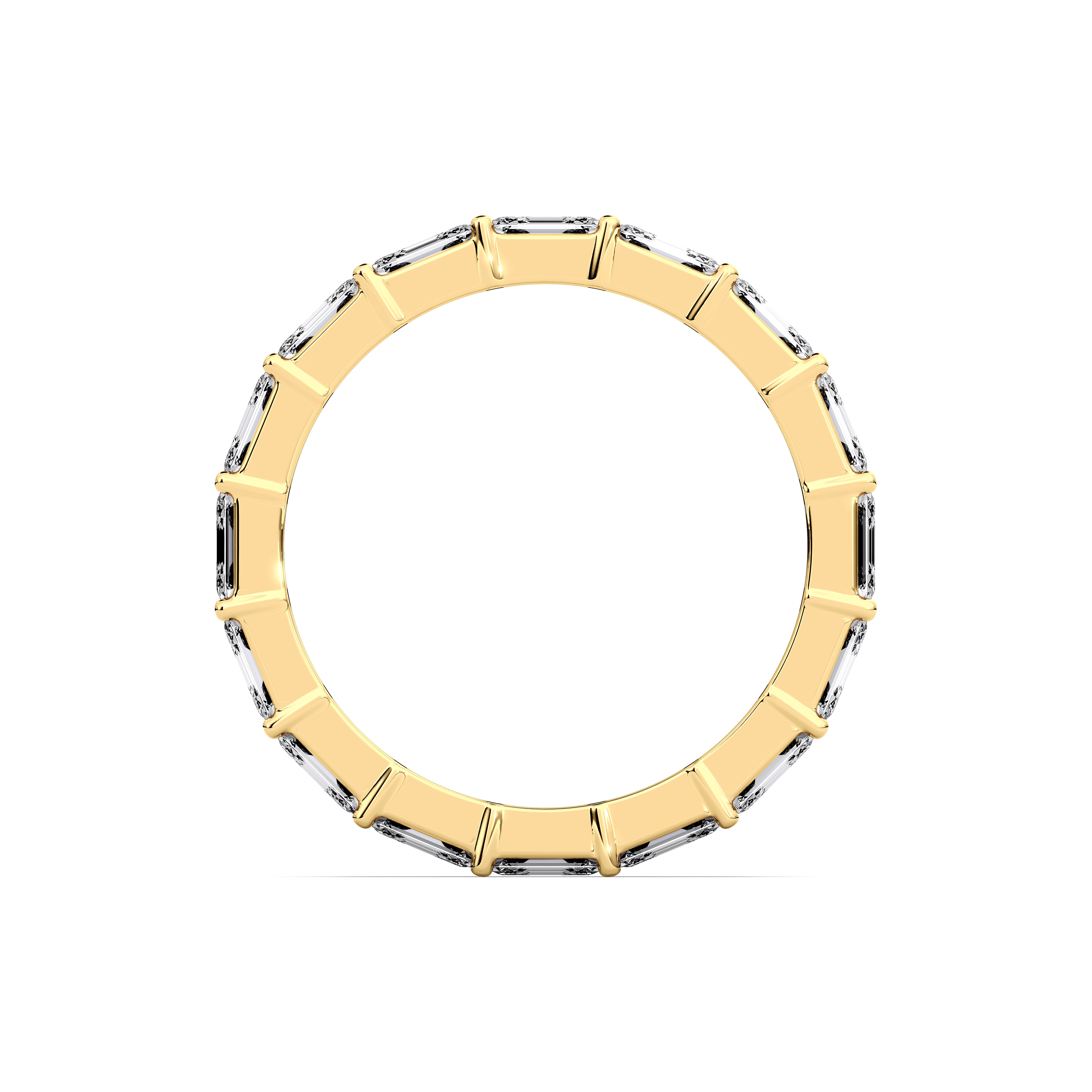 3.20 Carat Emerald  Cut Lab Grown Diamond Eternity Wedding Band in Solid Gold for Her