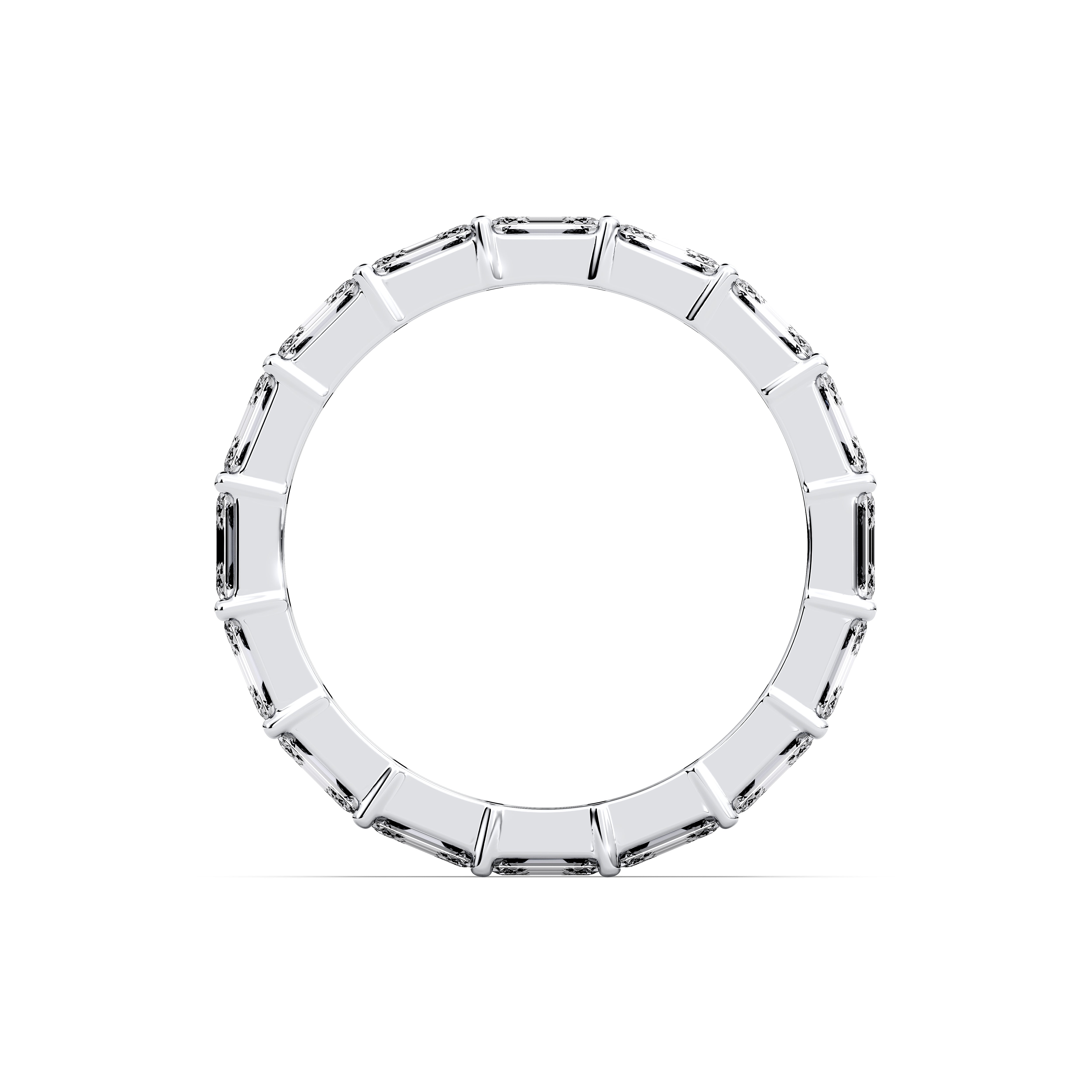 3.20 Carat Emerald  Cut Lab Grown Diamond Eternity Wedding Band in Solid Gold for Her