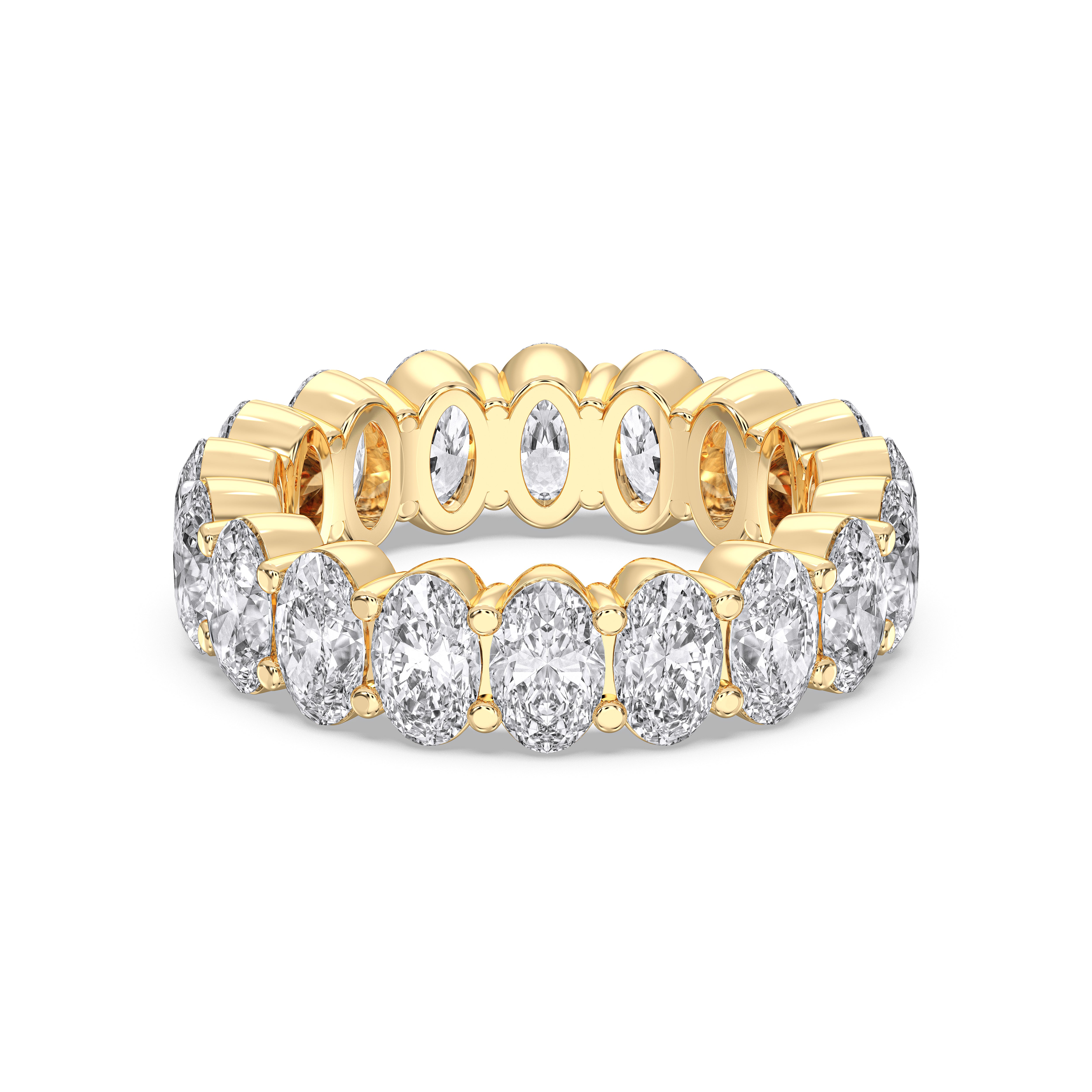 4.62 Carat Oval Lab Grown Diamond Eternity Wedding Ring in Solid Gold