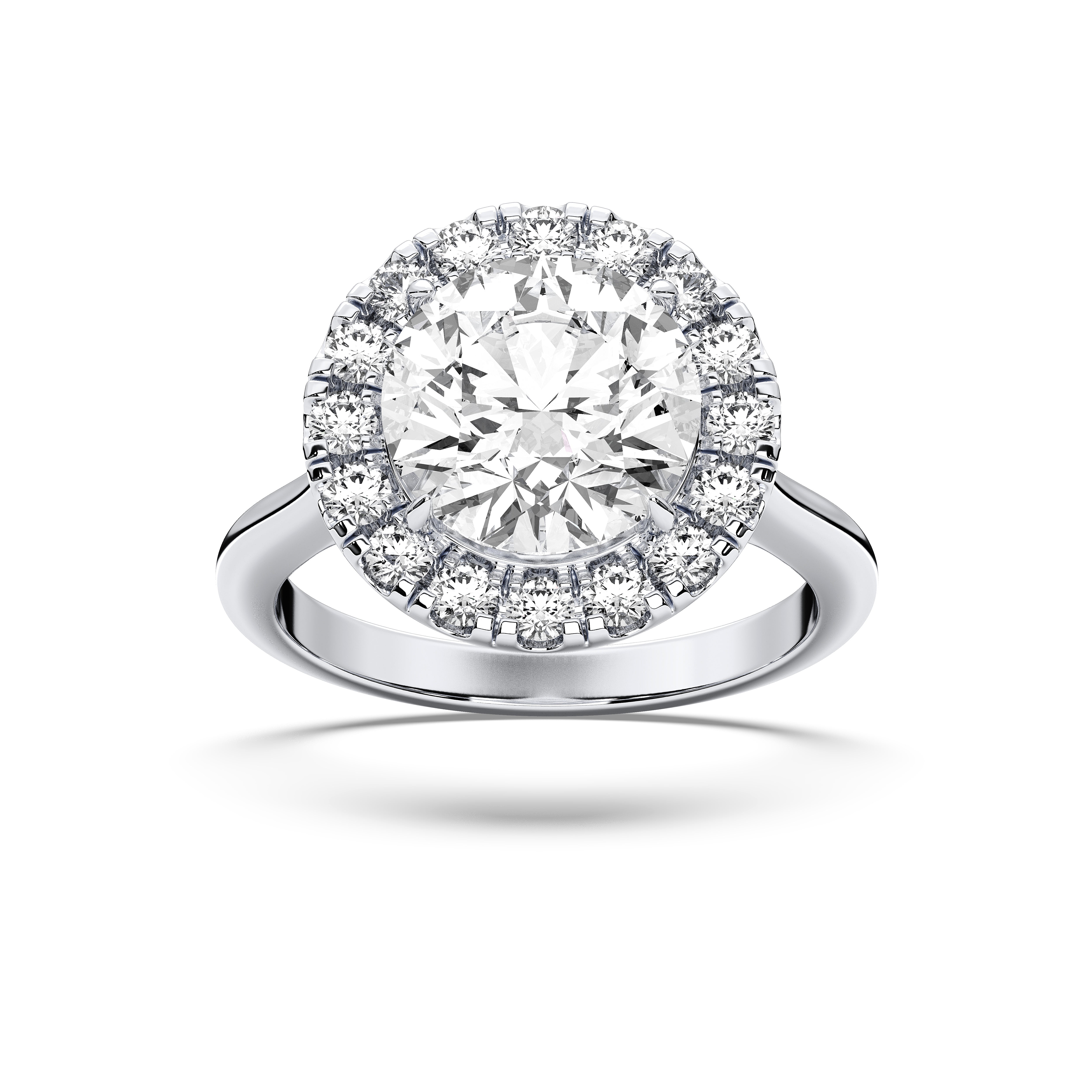 Lab Created Round Brilliant Cut Dimond Halo Engagement Ring Made in Solid Gold For Her