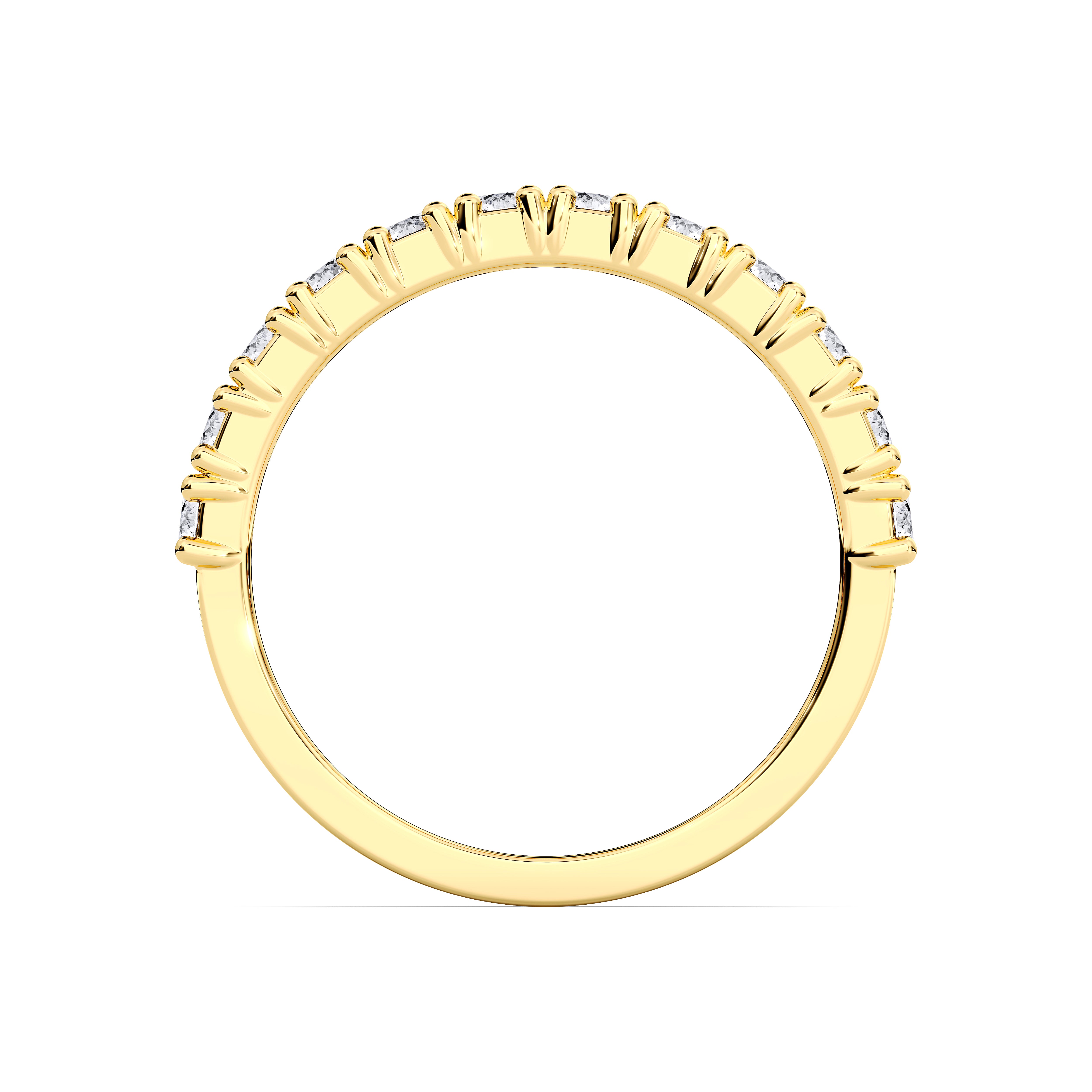 0.79 Carat Round Shape Lab Grown Diamond Half Eternity Wedding Band in Solid Gold for Women