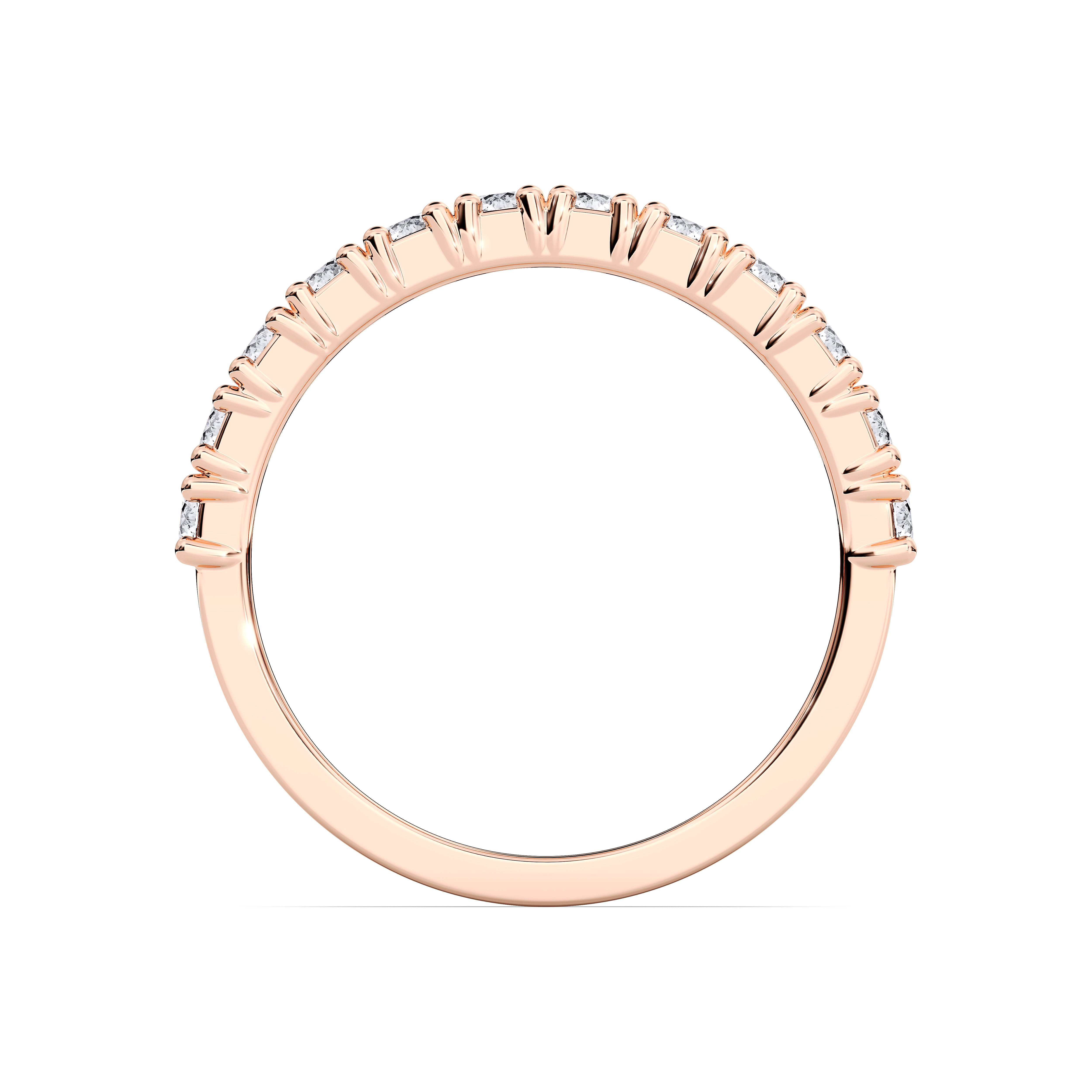 0.79 Carat Round Shape Lab Grown Diamond Half Eternity Wedding Band in Solid Gold for Women