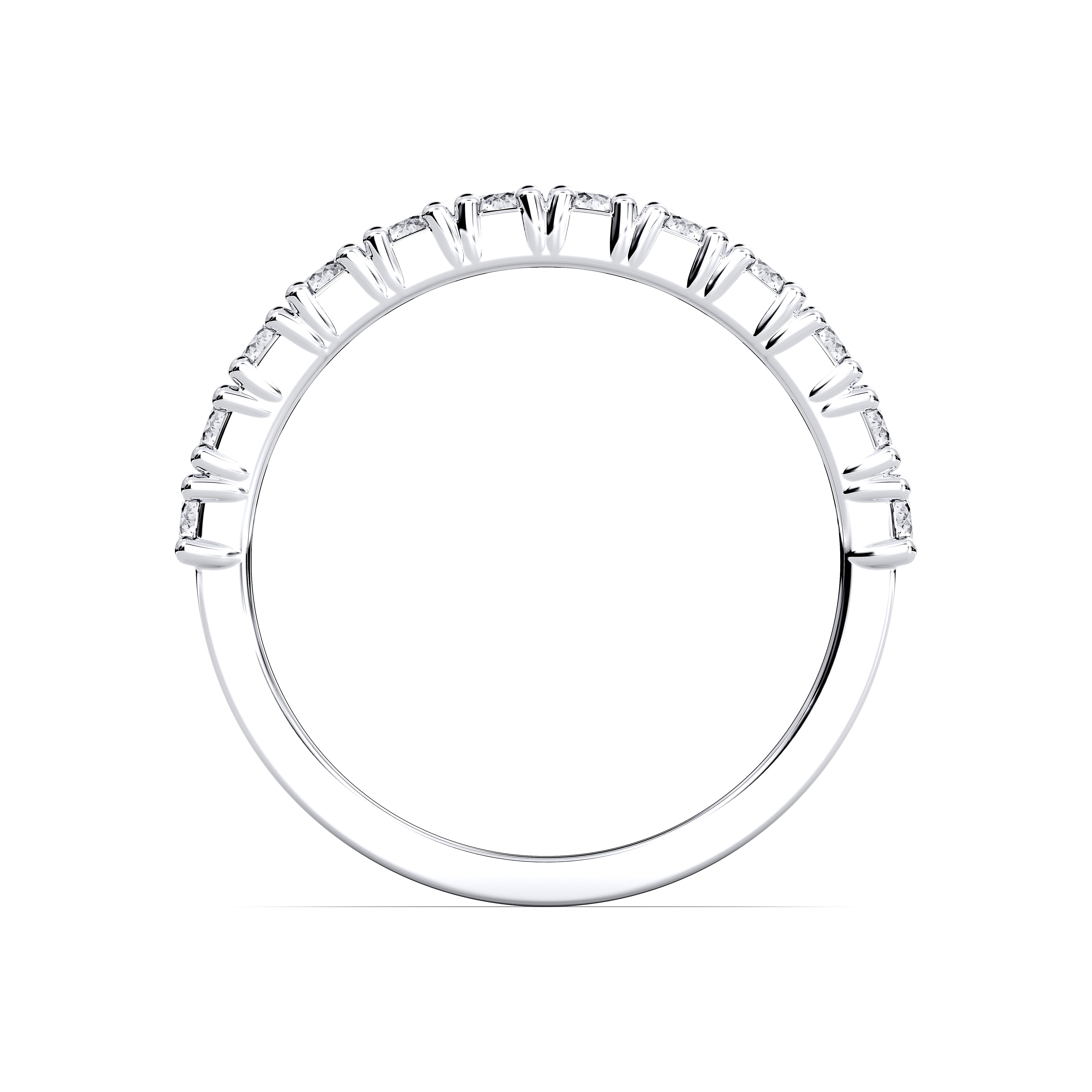 0.79 Carat Round Shape Lab Grown Diamond Half Eternity Wedding Band in Solid Gold for Women