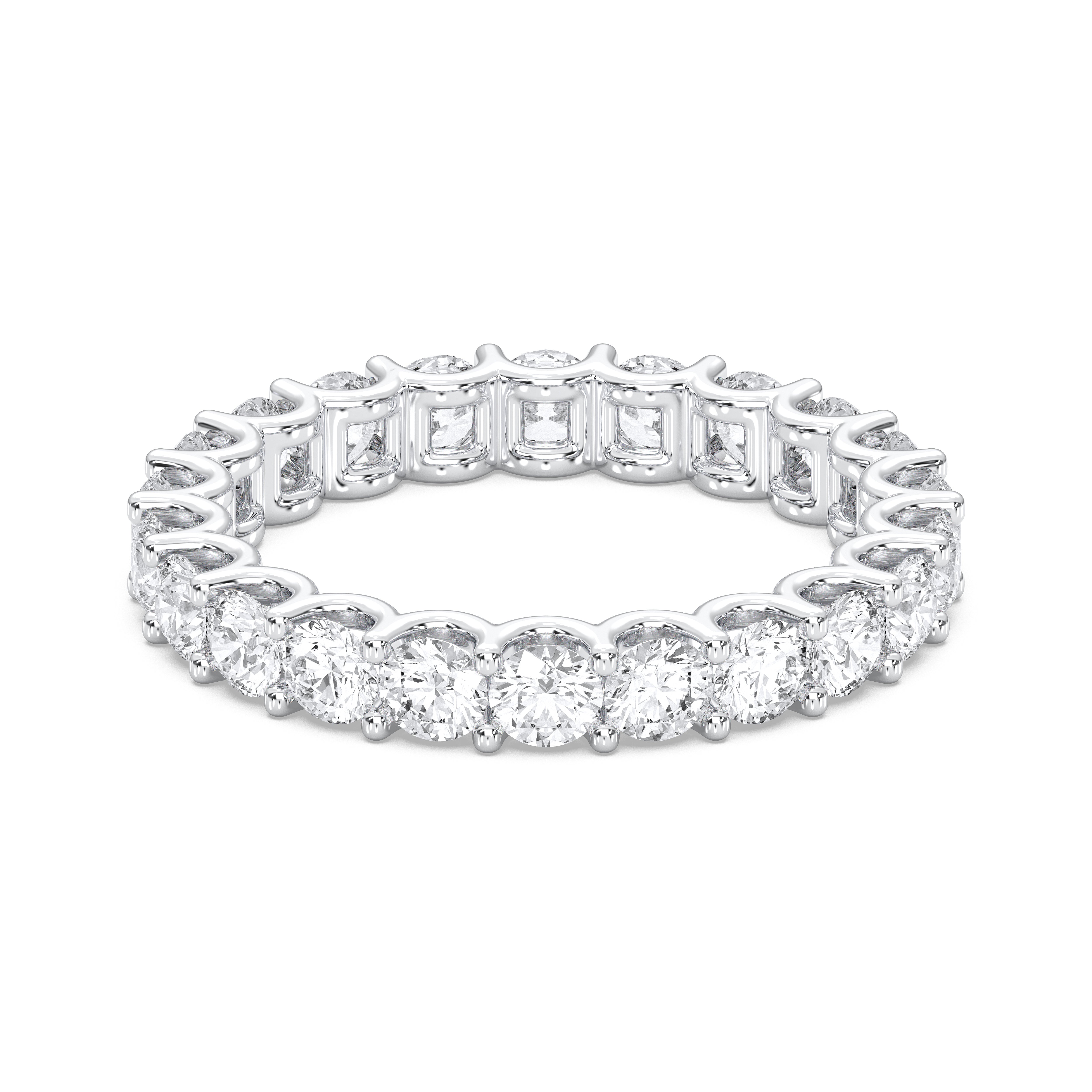 2.18 Carat Round Cut Lab Grown Diamond Eternity Wedding Ring in Solid Gold for Her