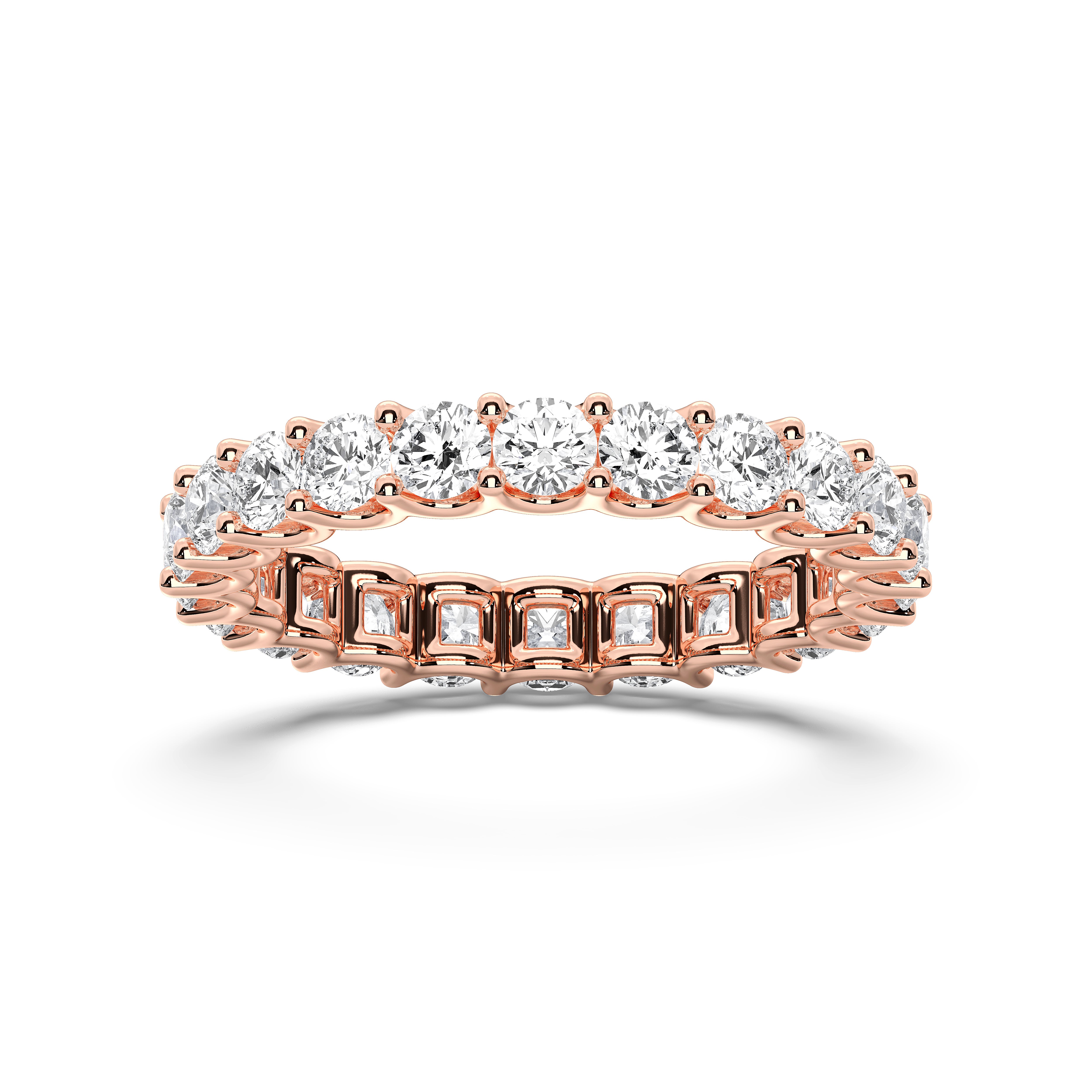 2.18 Carat Round Cut Lab Grown Diamond Eternity Wedding Ring in Solid Gold for Her