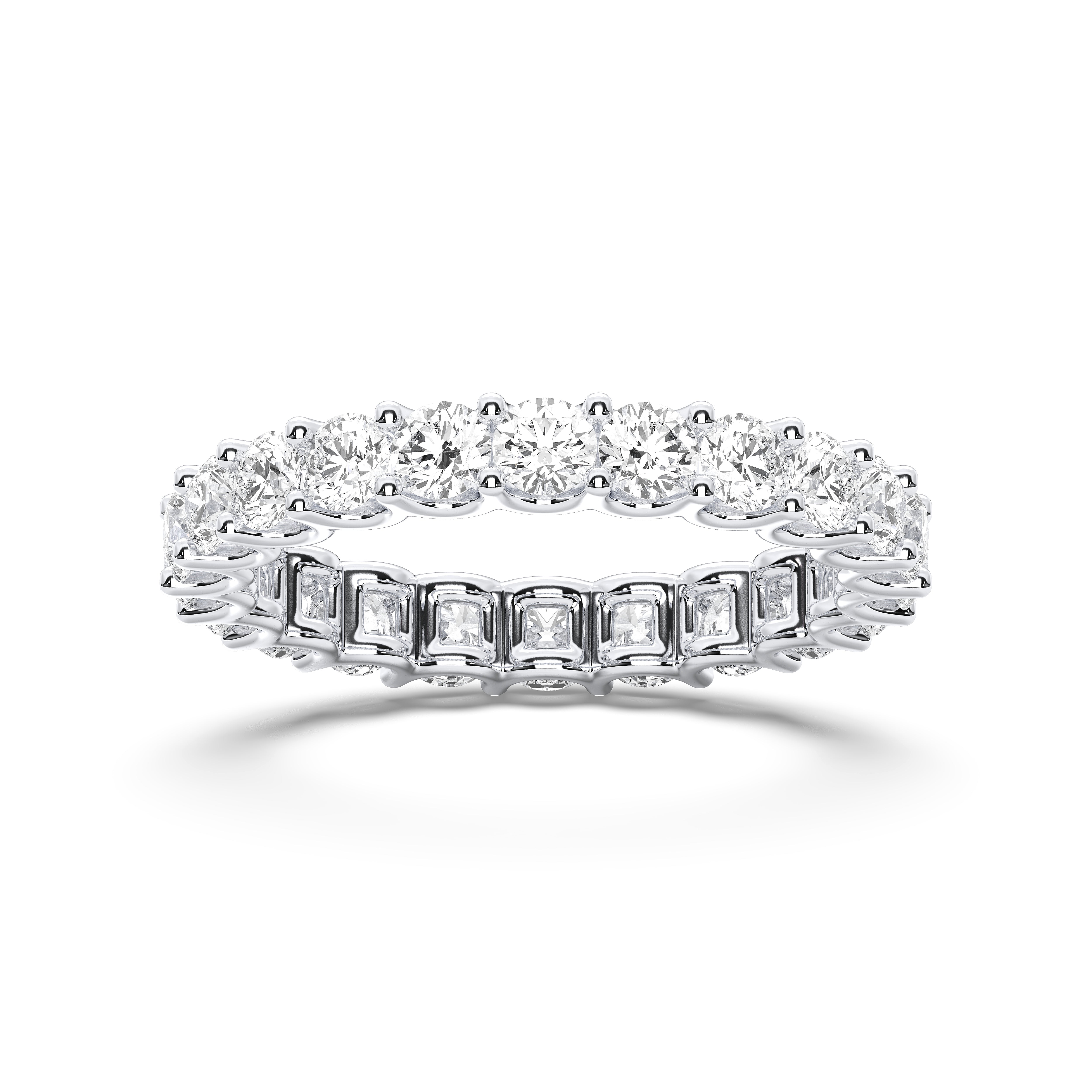 2.18 Carat Round Cut Lab Grown Diamond Eternity Wedding Ring in Solid Gold for Her