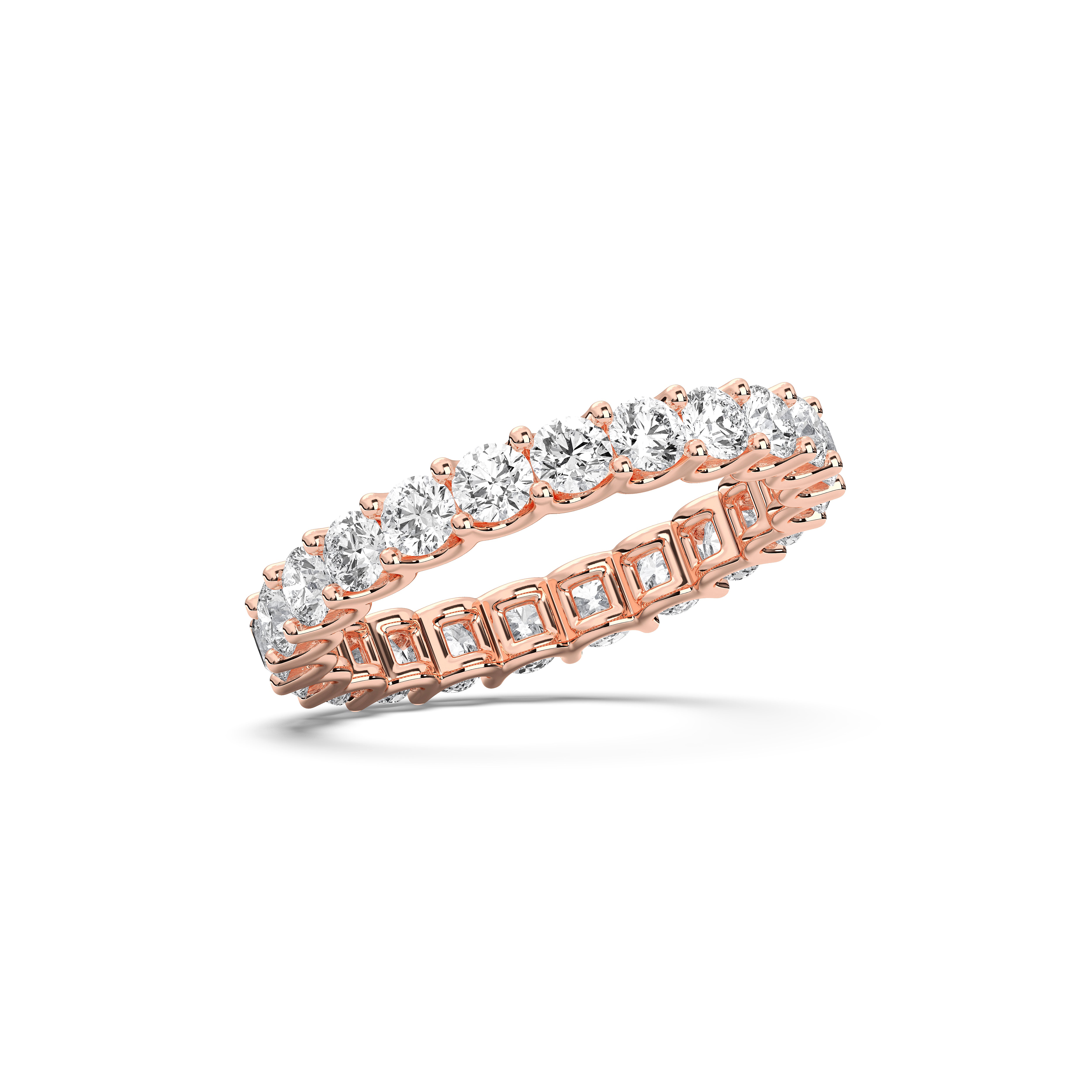 2.18 Carat Round Cut Lab Grown Diamond Eternity Wedding Ring in Solid Gold for Her