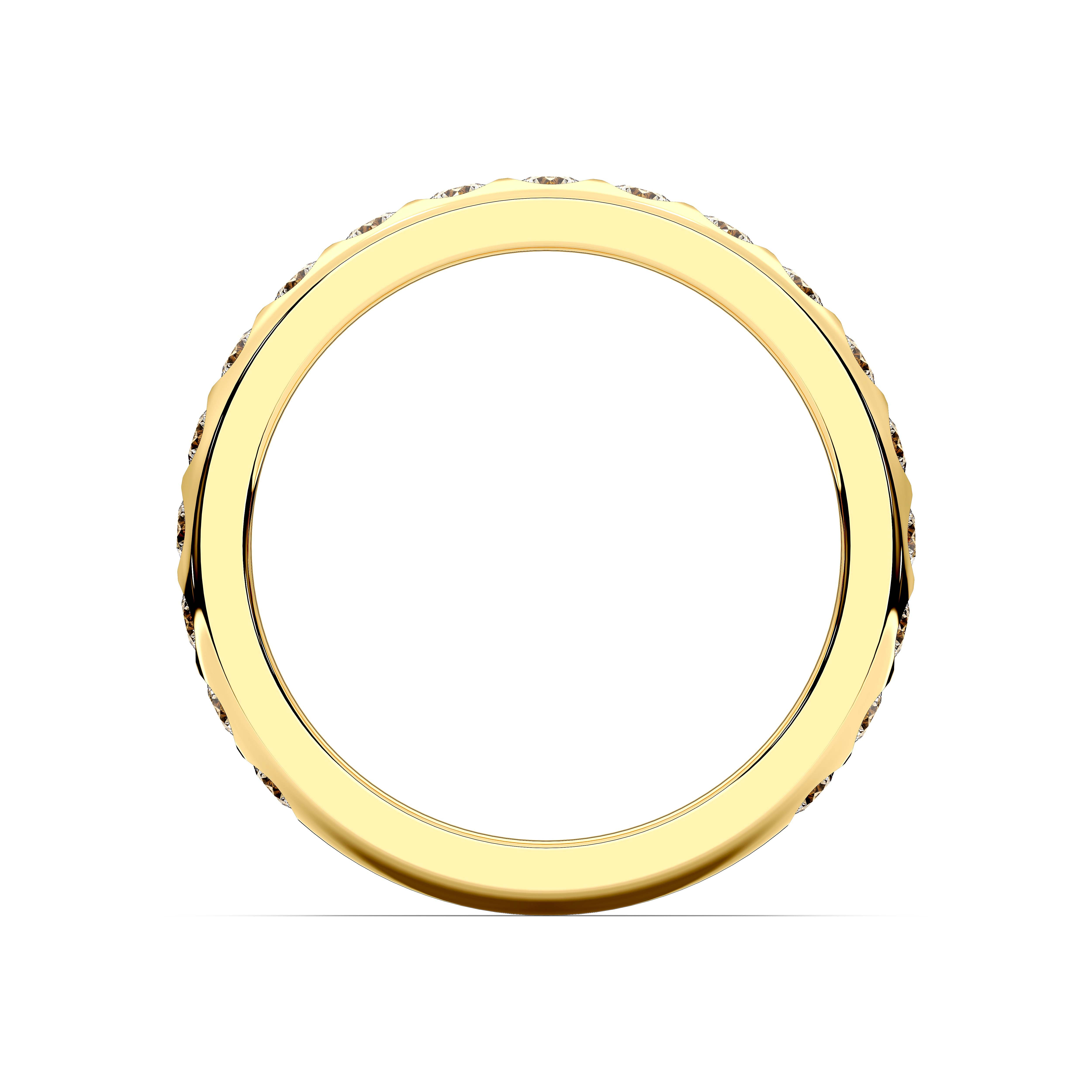 Round Shape 0.75 Carat  Lab Grown Diamond Half Eternity Wedding Band in Solid Gold for Women