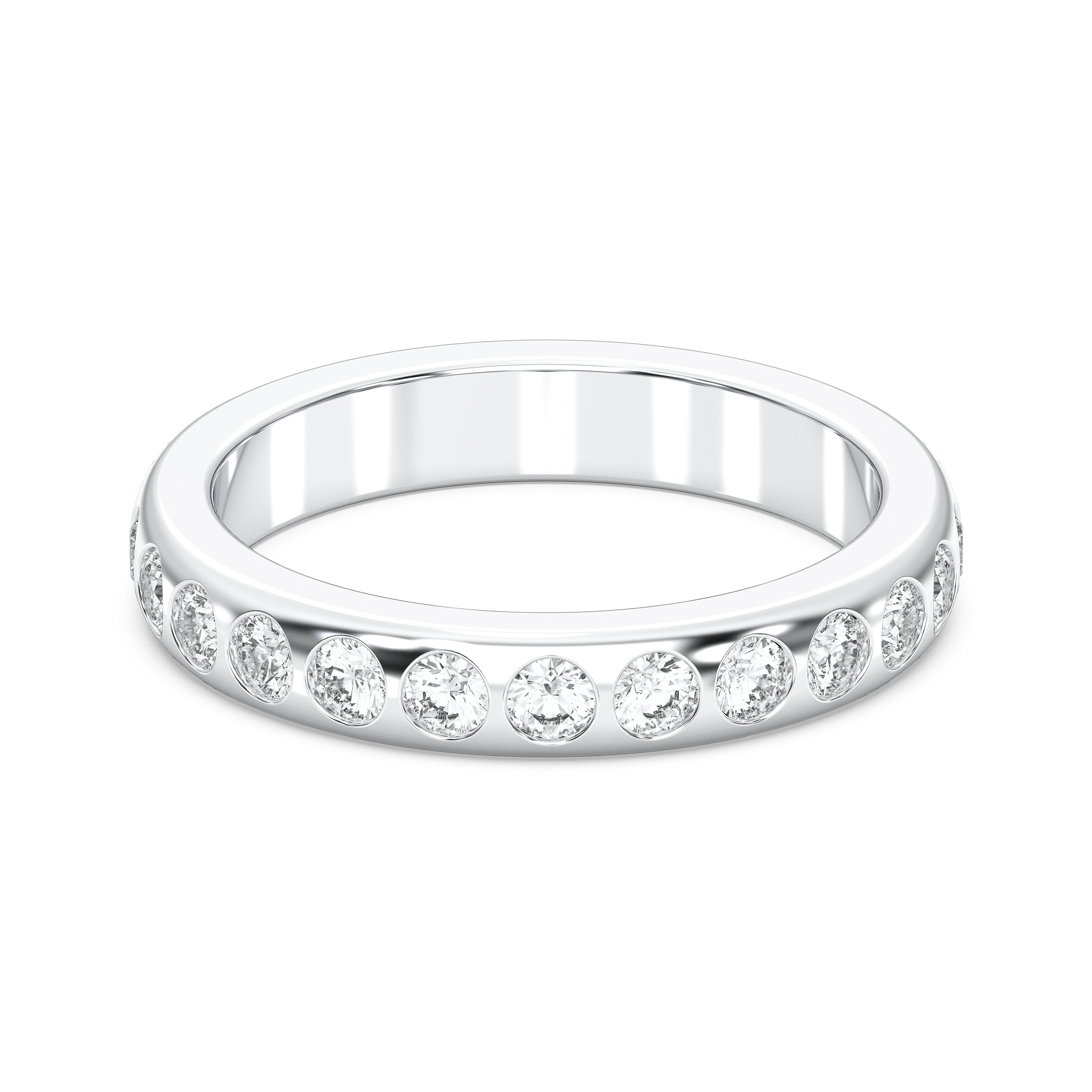 Round Shape 0.75 Carat  Lab Grown Diamond Half Eternity Wedding Band in Solid Gold for Women