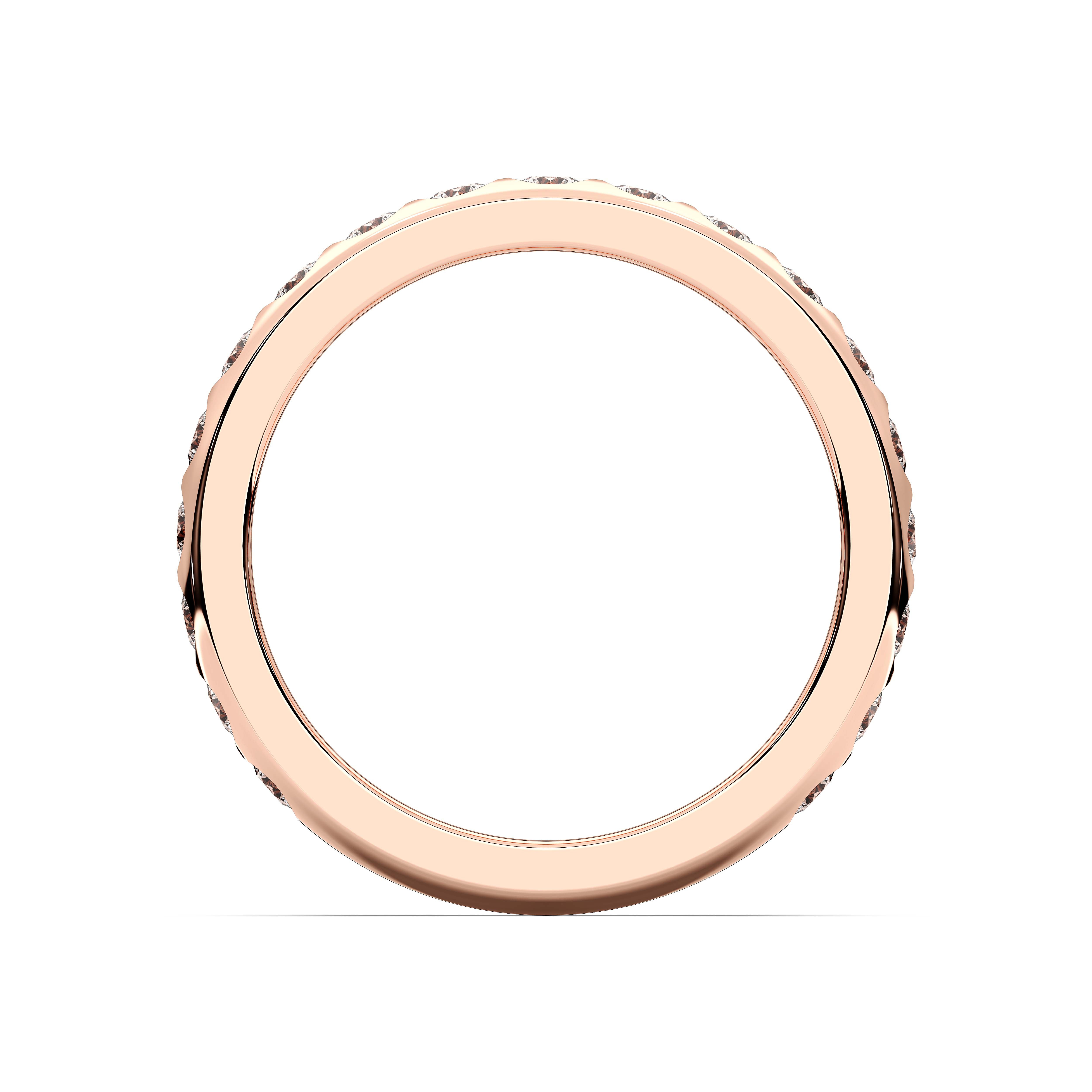 Round Shape 0.75 Carat  Lab Grown Diamond Half Eternity Wedding Band in Solid Gold for Women