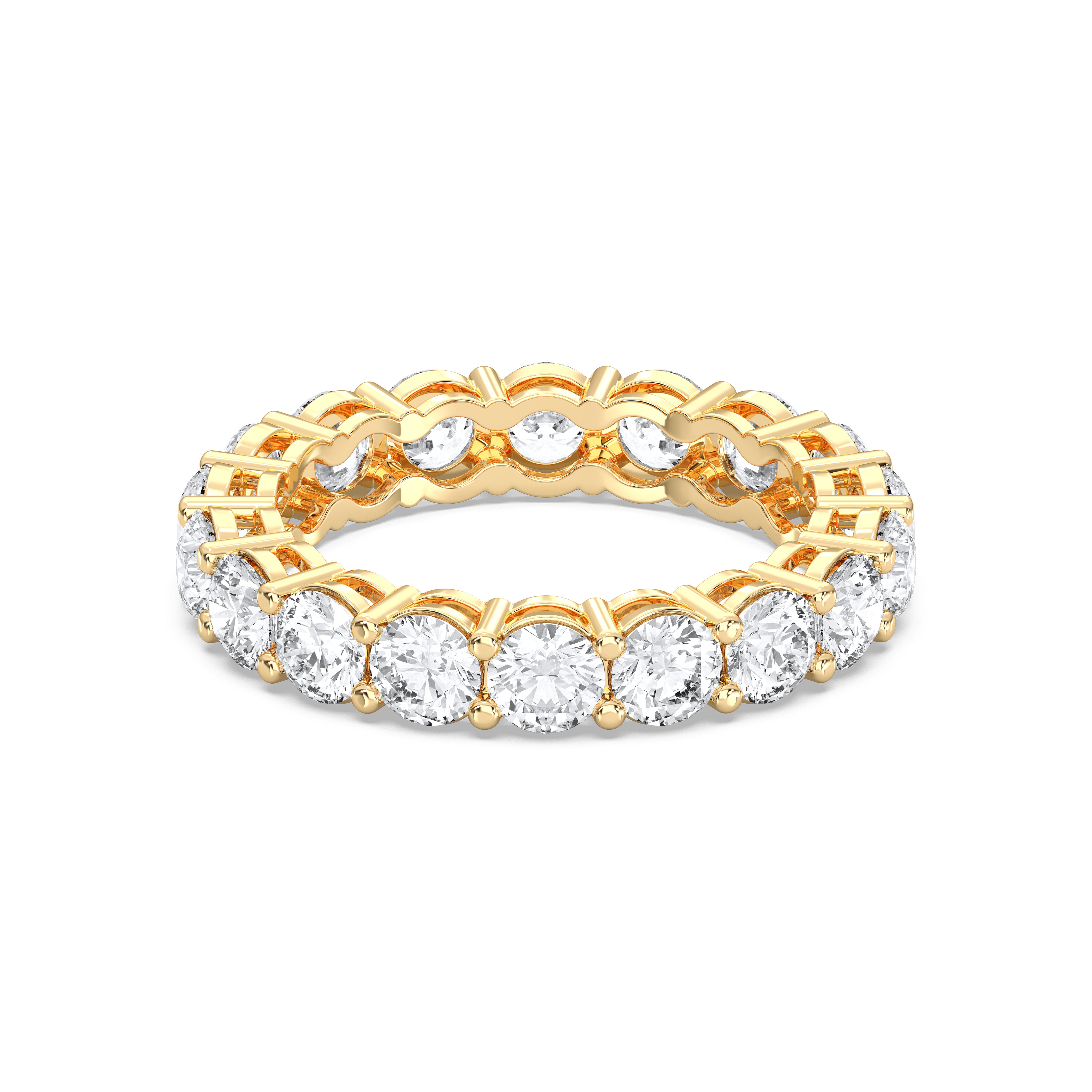 2.96 Carat Round Cut Lab Grown Diamond Eternity Wedding Ring in Solid Gold for Her