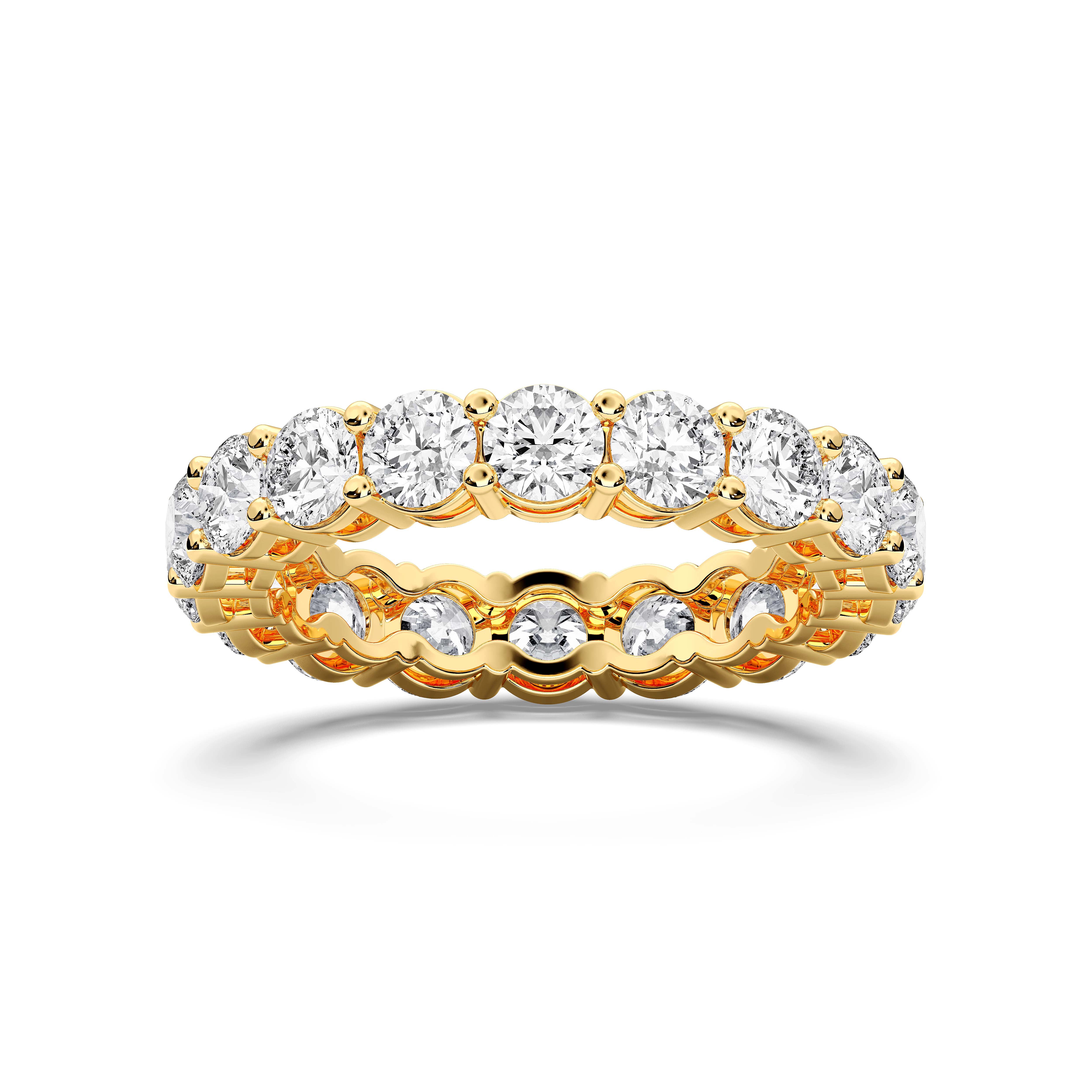 2.96 Carat Round Cut Lab Grown Diamond Eternity Wedding Ring in Solid Gold for Her
