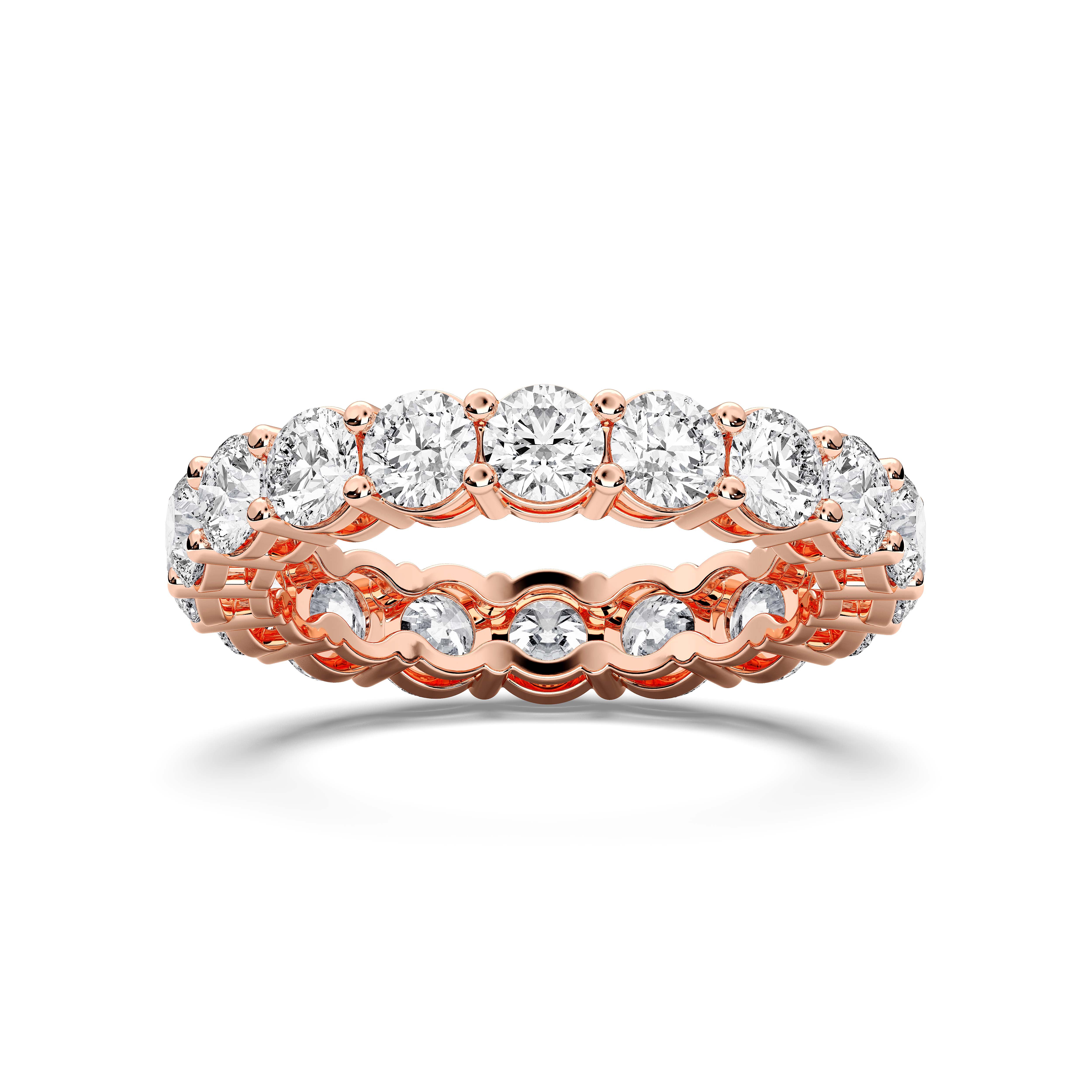 2.96 Carat Round Cut Lab Grown Diamond Eternity Wedding Ring in Solid Gold for Her