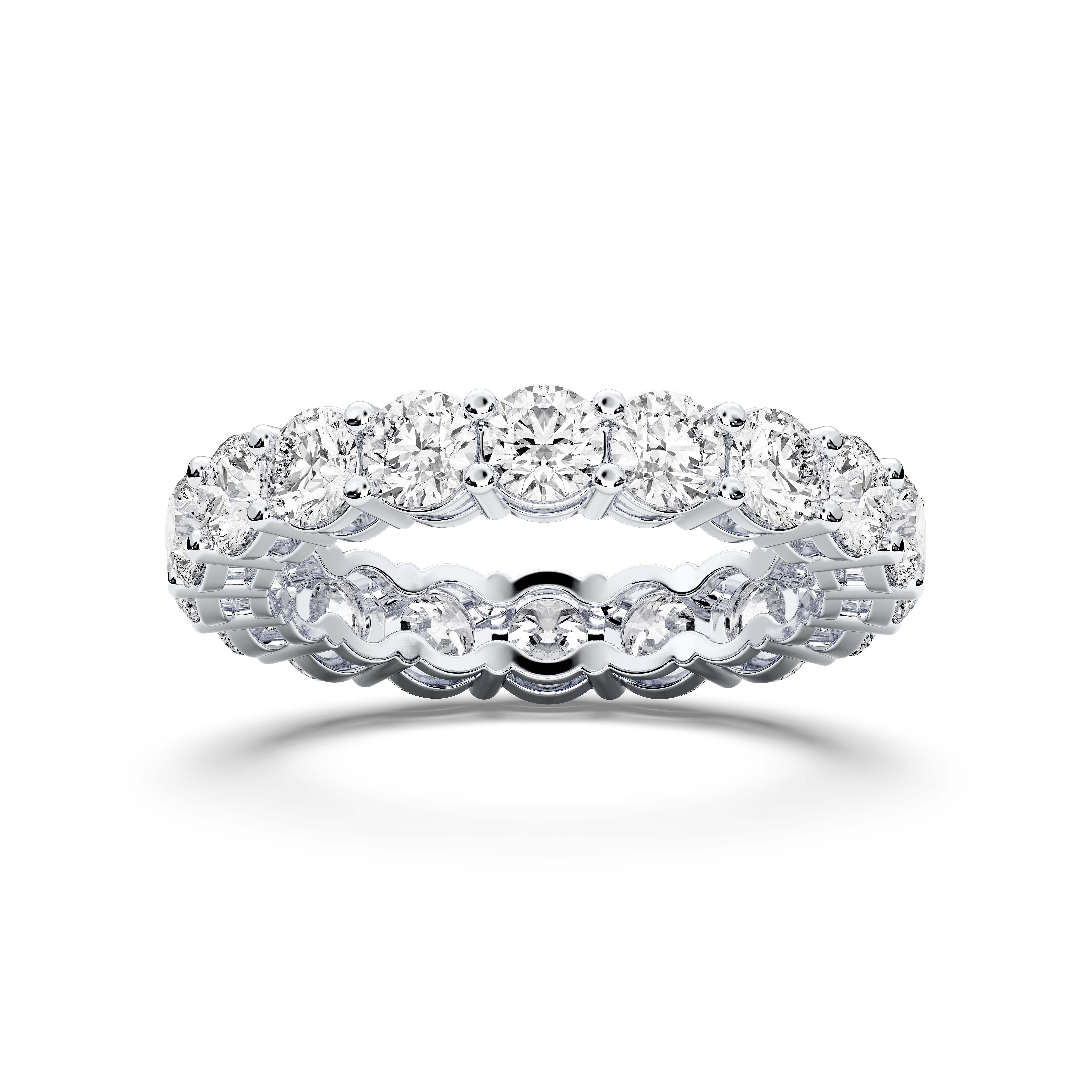 2.96 Carat Round Cut Lab Grown Diamond Eternity Wedding Ring in Solid Gold for Her