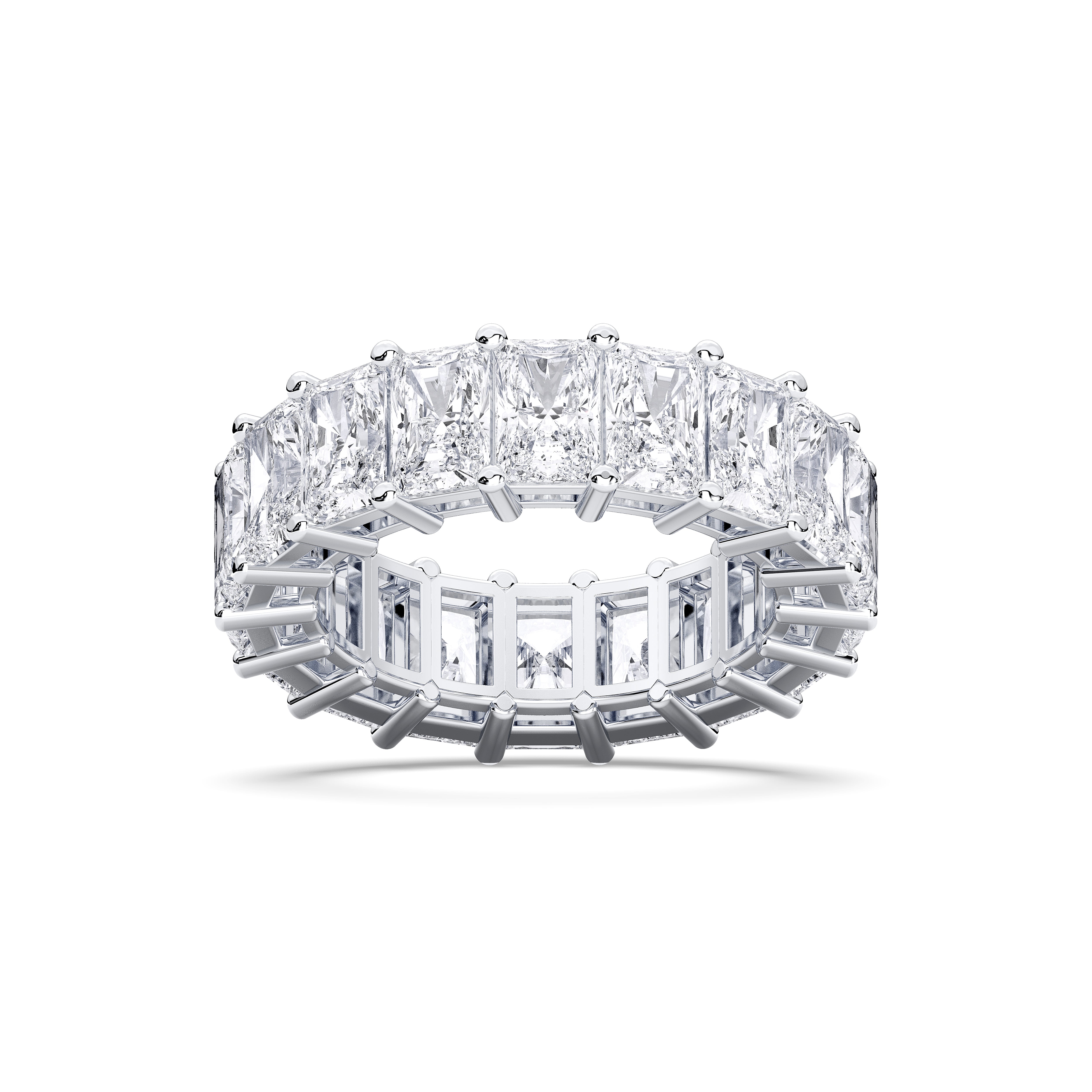 7.00 Carat Radiant Cut Lab Grown Diamond Eternity Wedding Ring in Solid Gold for Her