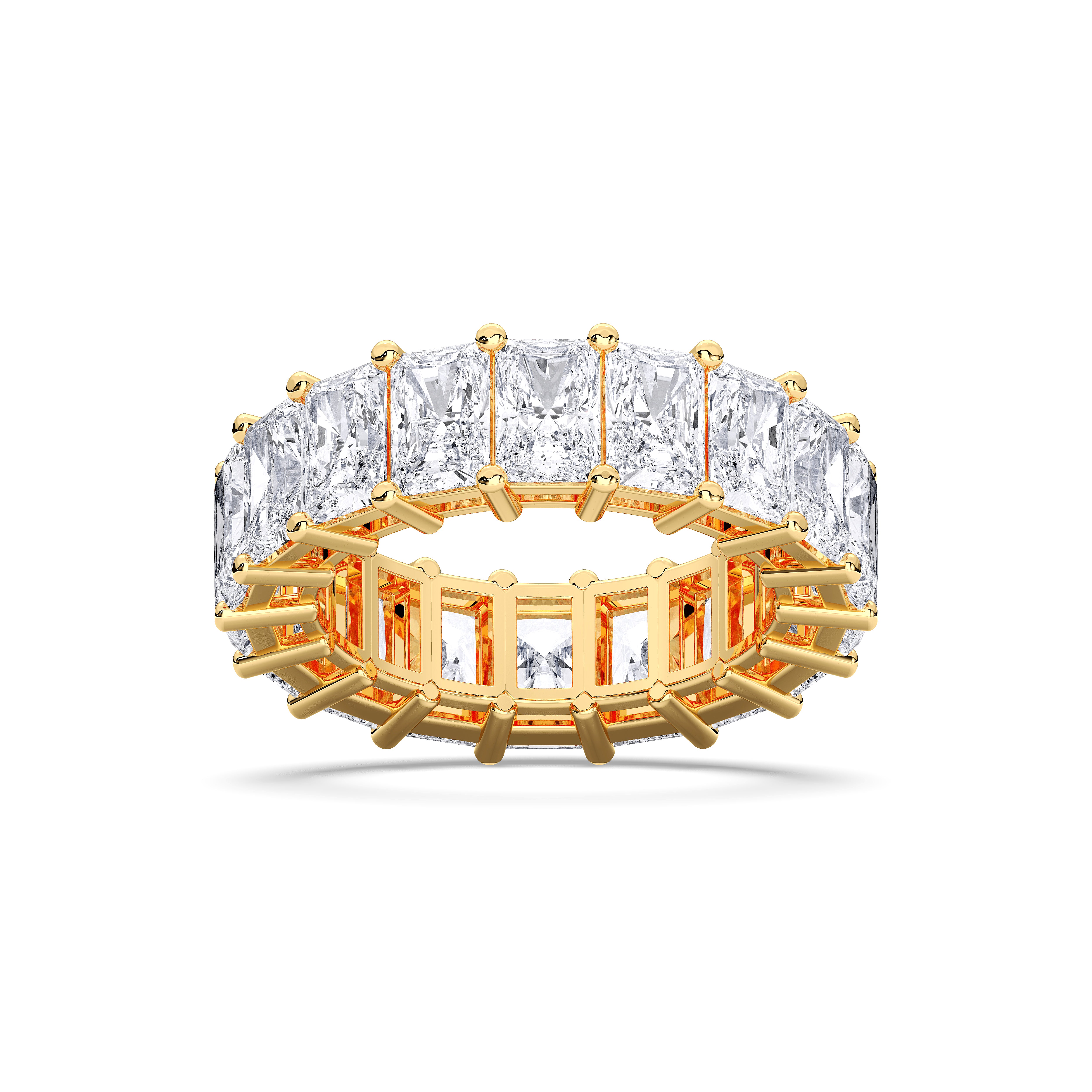 7.00 Carat Radiant Cut Lab Grown Diamond Eternity Wedding Ring in Solid Gold for Her