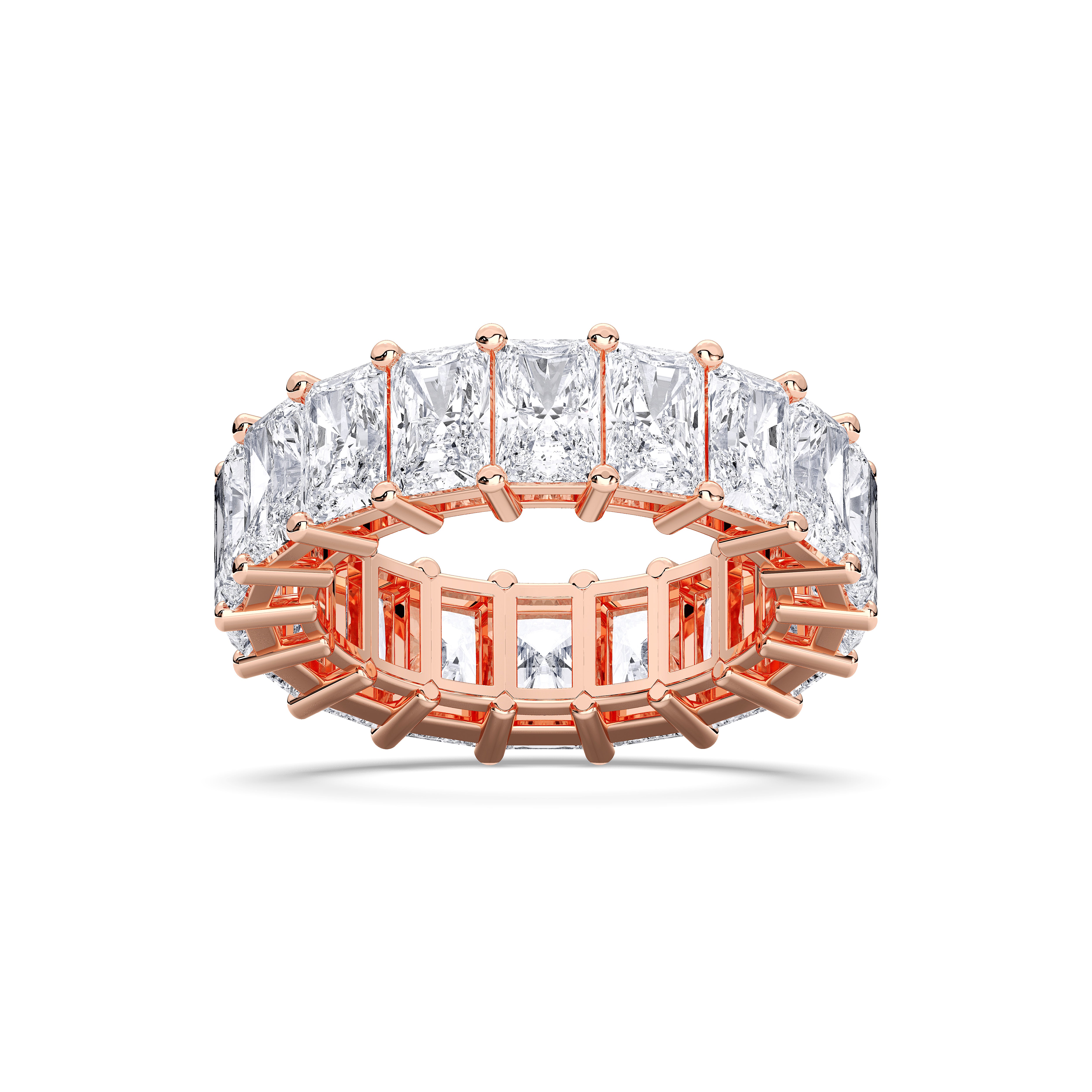 7.00 Carat Radiant Cut Lab Grown Diamond Eternity Wedding Ring in Solid Gold for Her