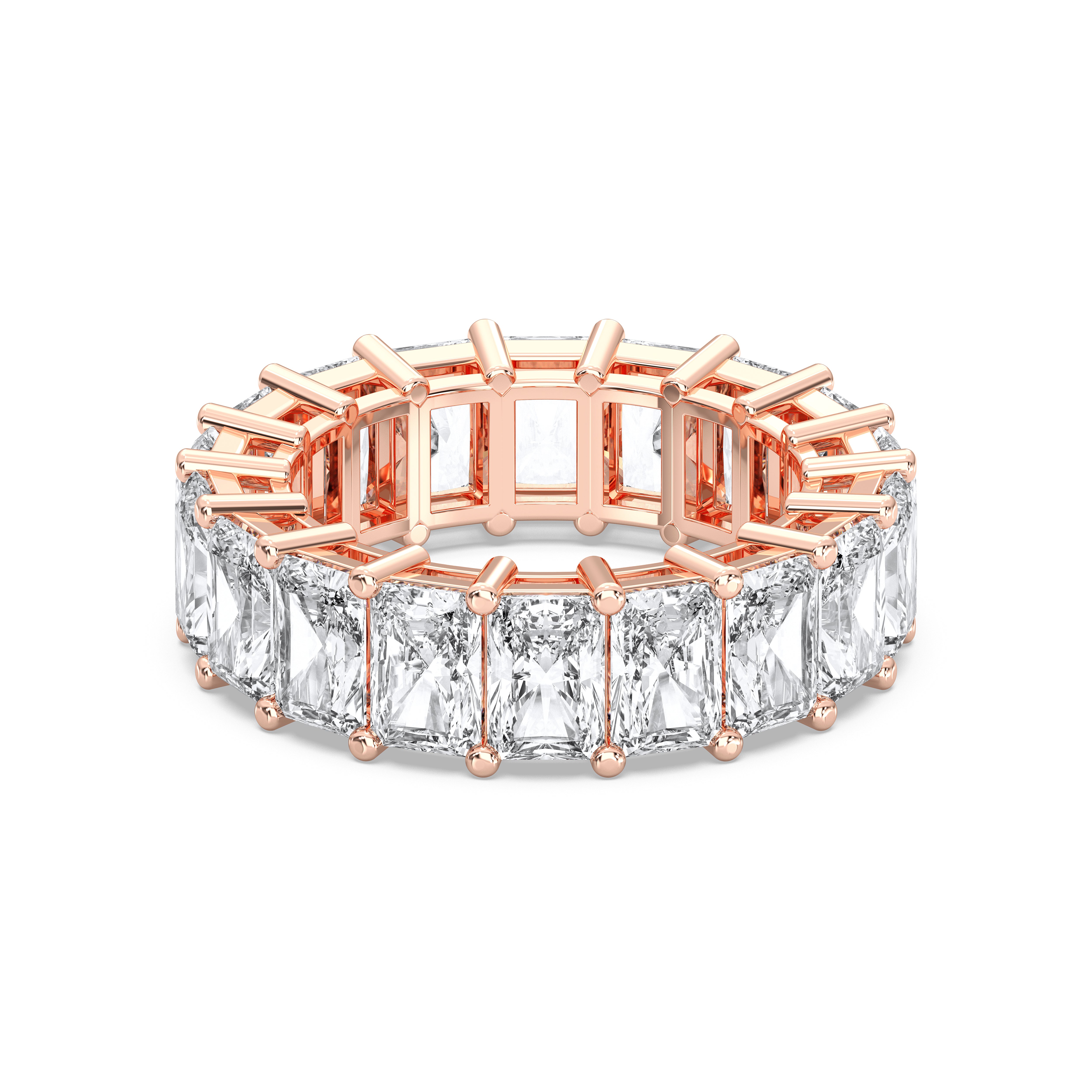 7.00 Carat Radiant Cut Lab Grown Diamond Eternity Wedding Ring in Solid Gold for Her