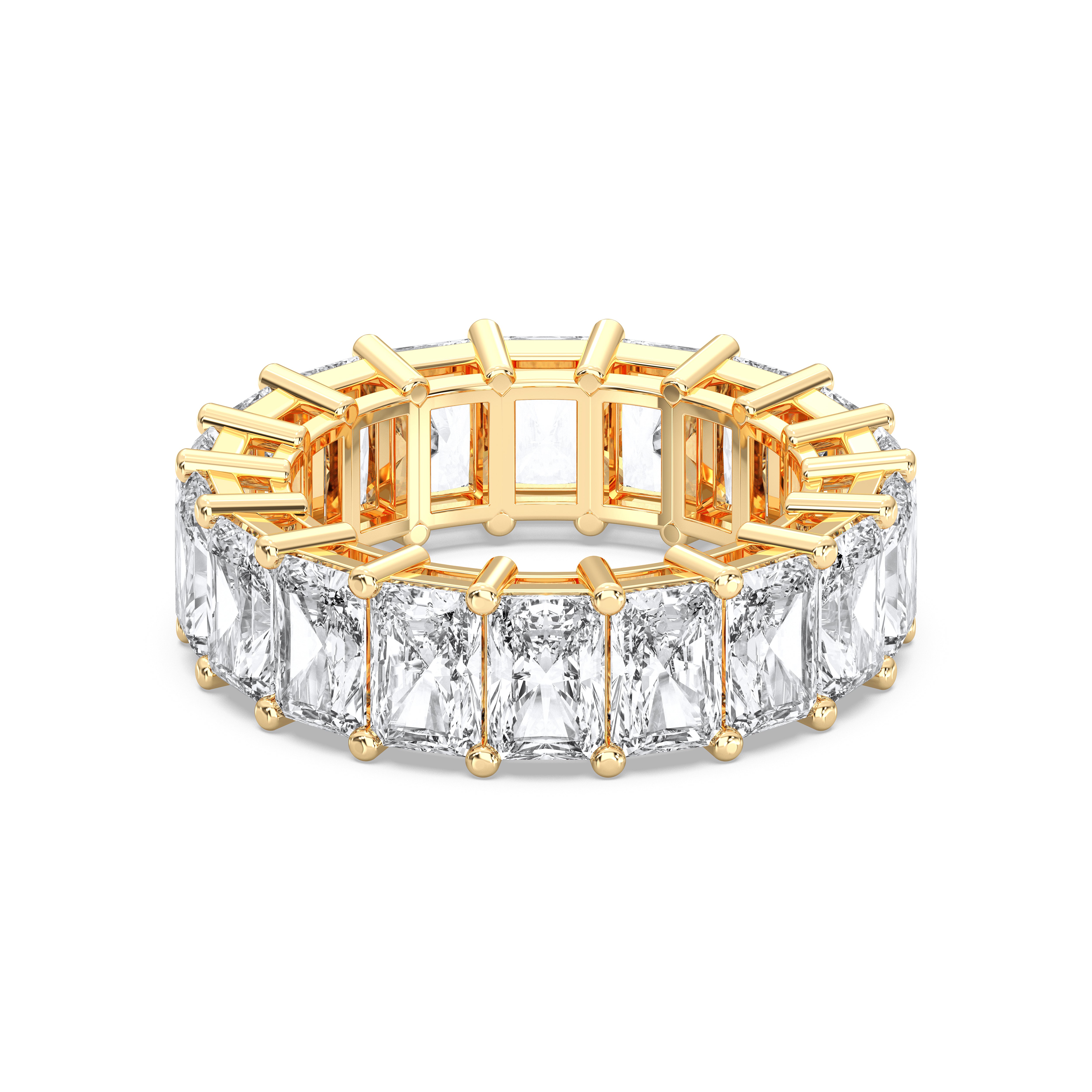 7.00 Carat Radiant Cut Lab Grown Diamond Eternity Wedding Ring in Solid Gold for Her