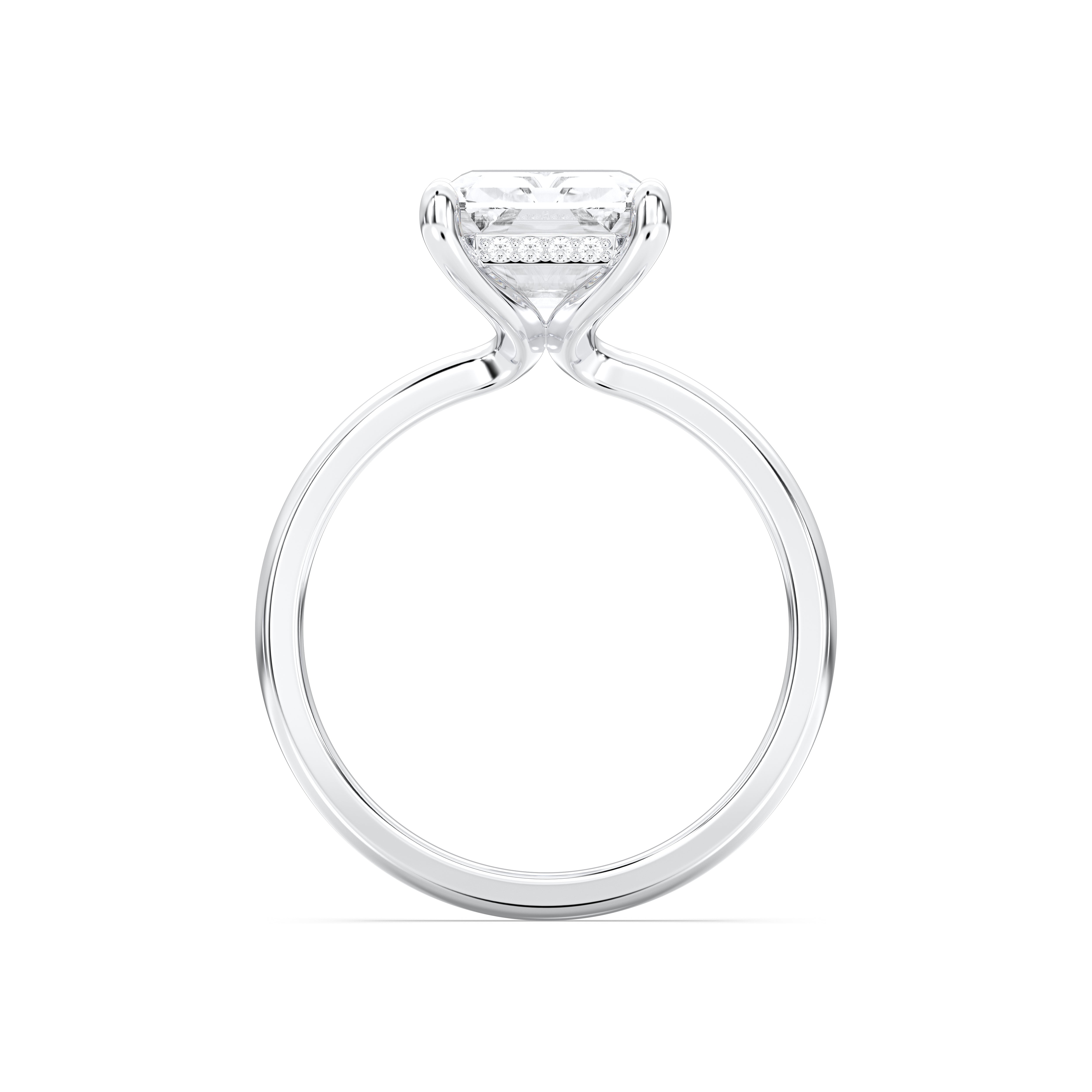 2.00 to 4.00 Carat Radiant & Round Cut Lab Grown Diamond Solitaire Engagement Ring in Solid Gold