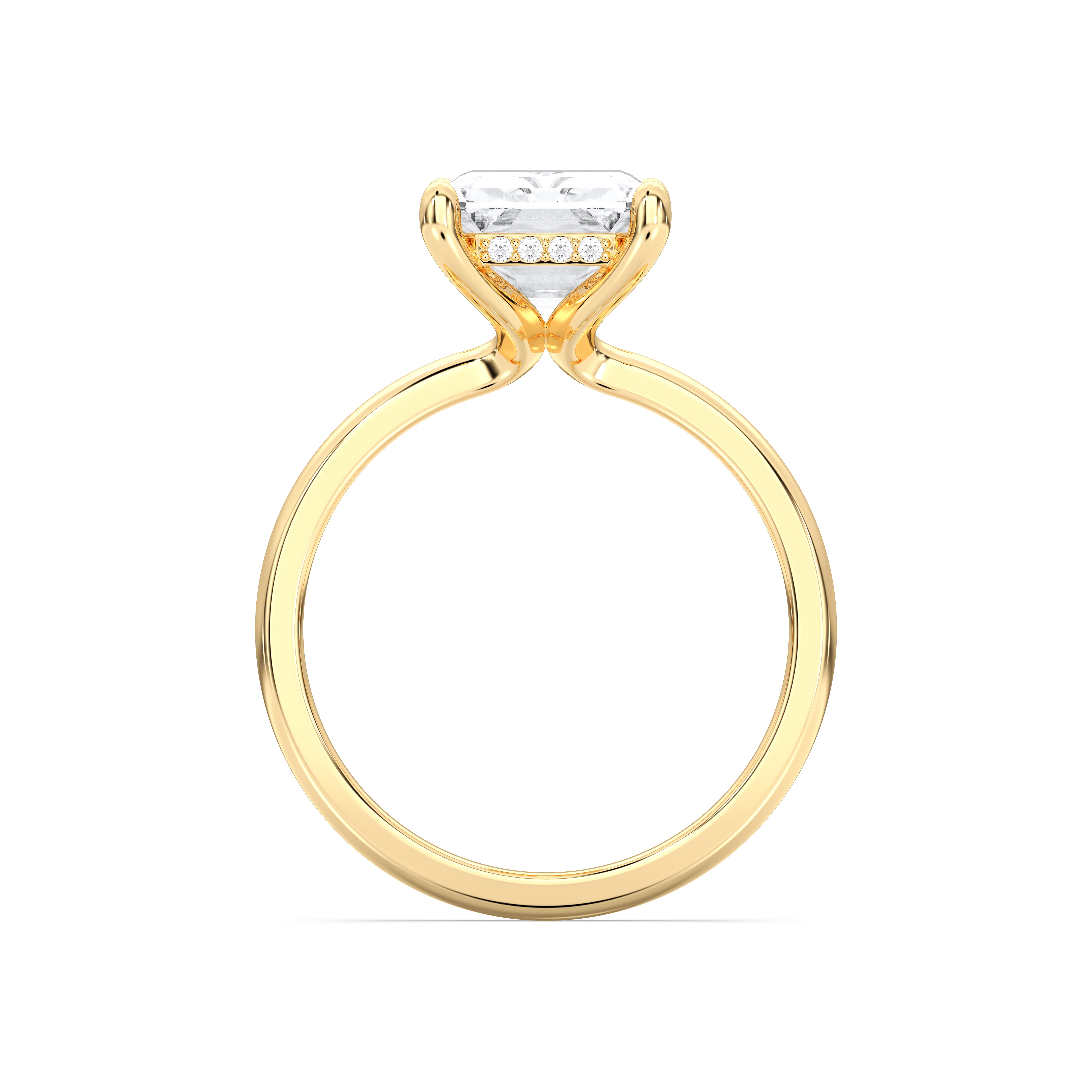 2.00 to 4.00 Carat Radiant & Round Cut Lab Grown Diamond Solitaire Engagement Ring in Solid Gold