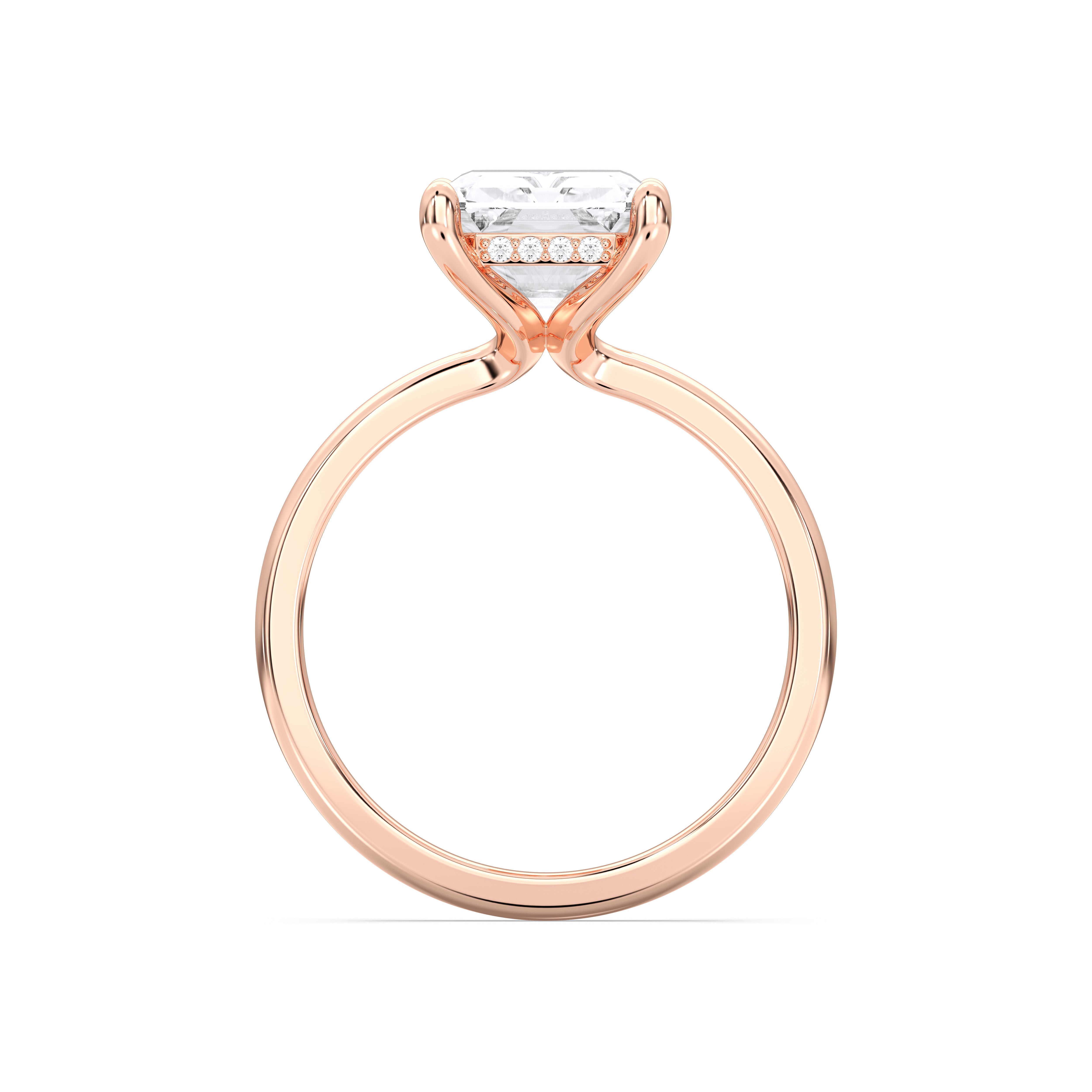 2.00 to 4.00 Carat Radiant & Round Cut Lab Grown Diamond Solitaire Engagement Ring in Solid Gold