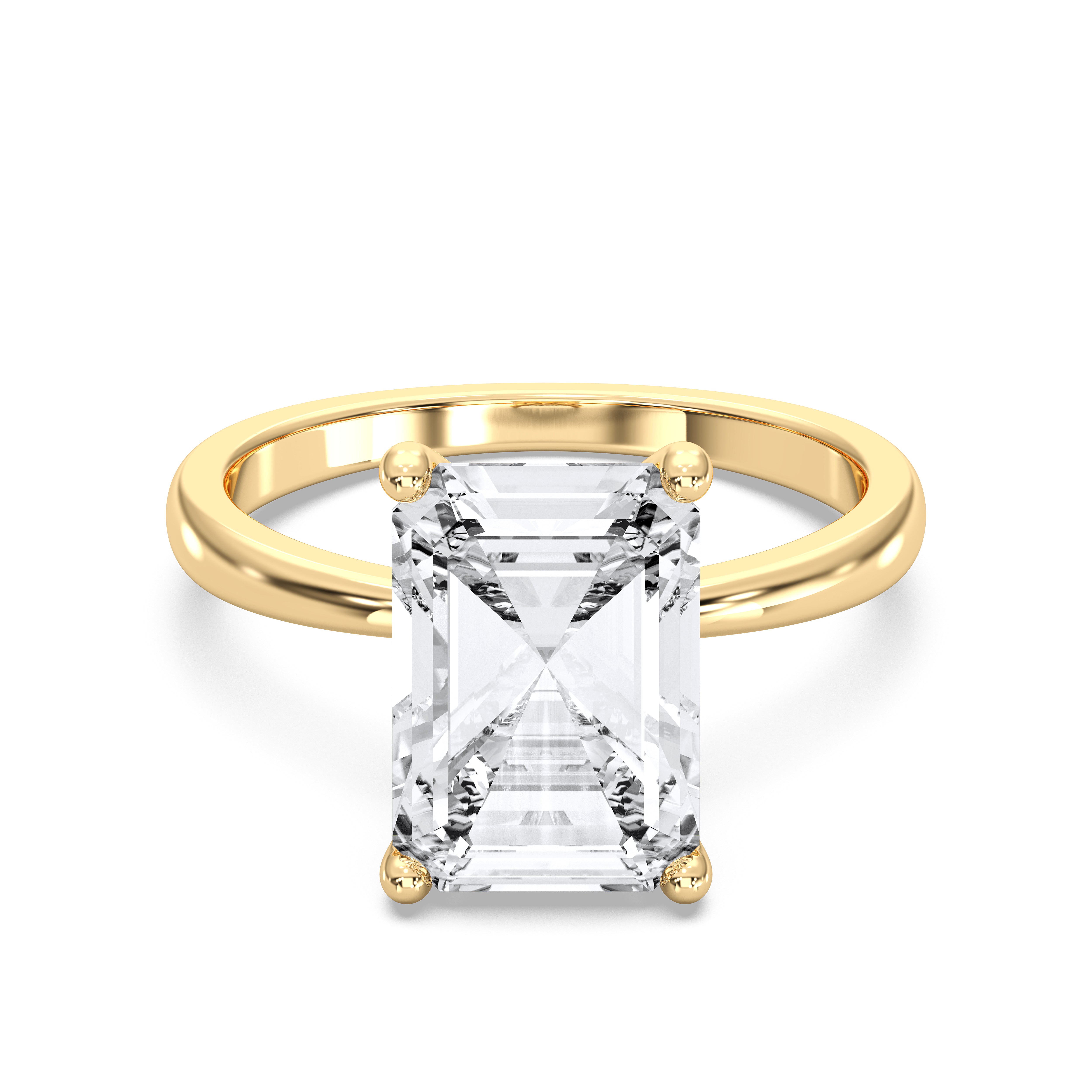 2.00 to 4.00 Carat Radiant & Round Cut Lab Grown Diamond Solitaire Engagement Ring in Solid Gold