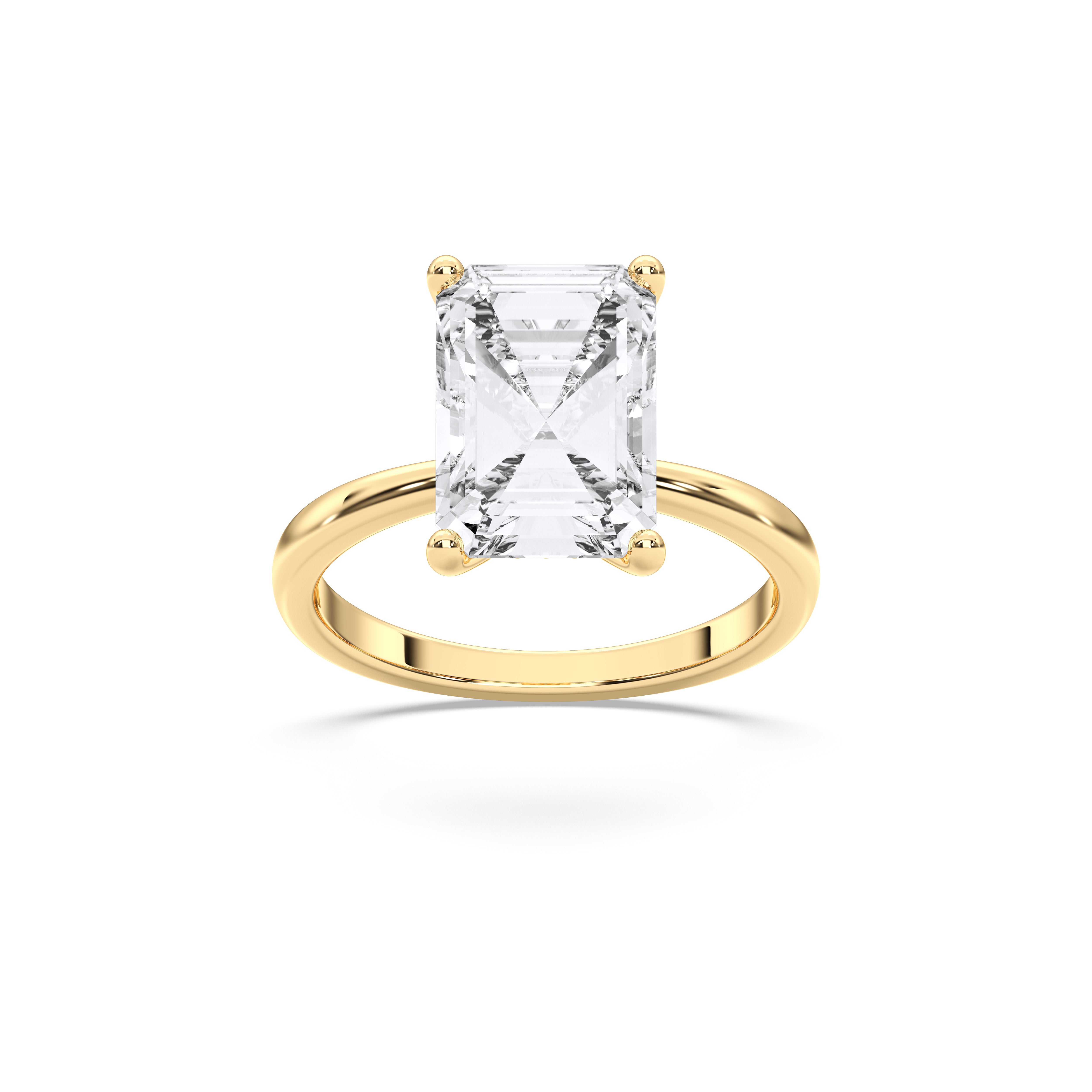 2.00 to 4.00 Carat Radiant & Round Cut Lab Grown Diamond Solitaire Engagement Ring in Solid Gold