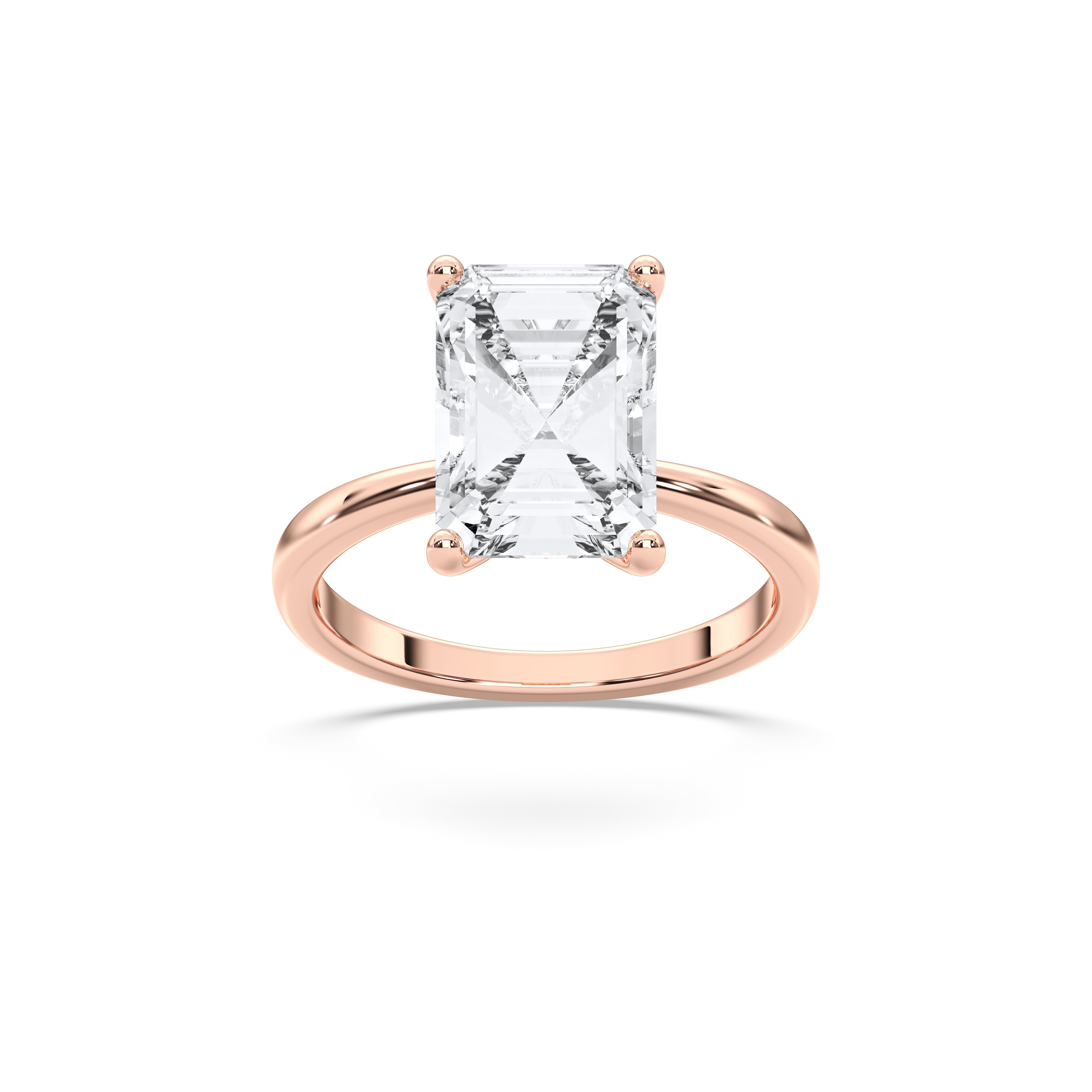 2.00 to 4.00 Carat Radiant & Round Cut Lab Grown Diamond Solitaire Engagement Ring in Solid Gold