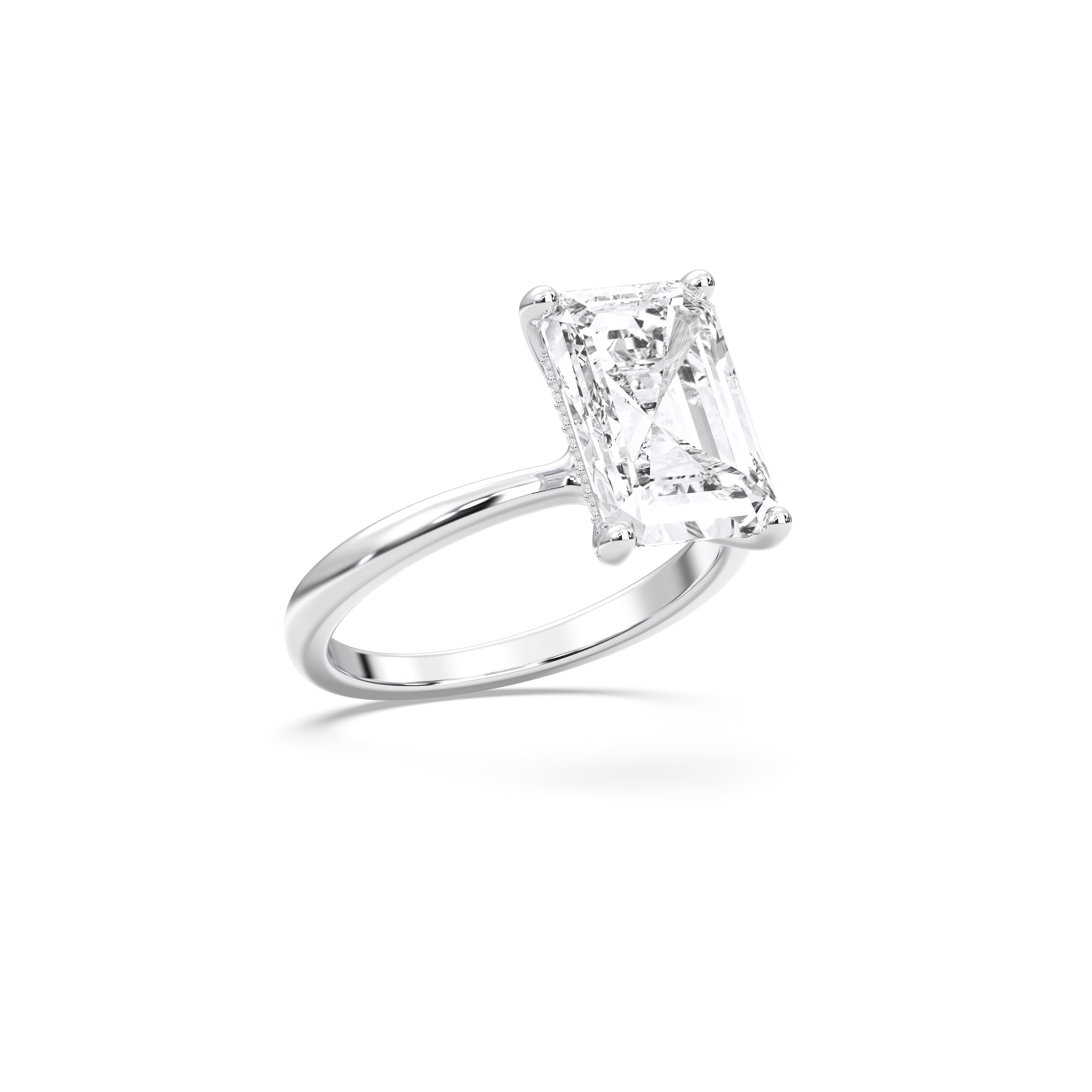 2.00 to 4.00 Carat Radiant & Round Cut Lab Grown Diamond Solitaire Engagement Ring in Solid Gold