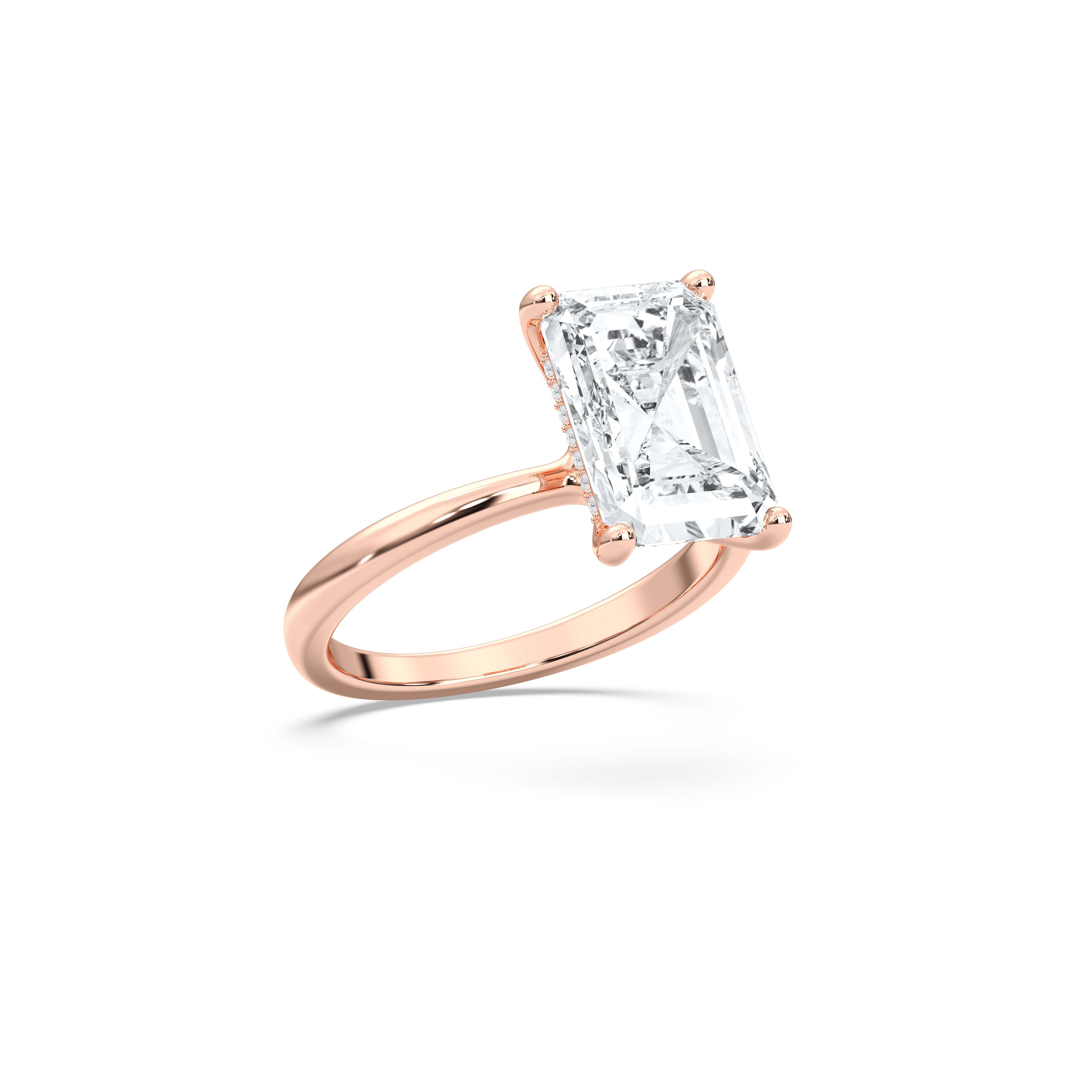 2.00 to 4.00 Carat Radiant & Round Cut Lab Grown Diamond Solitaire Engagement Ring in Solid Gold