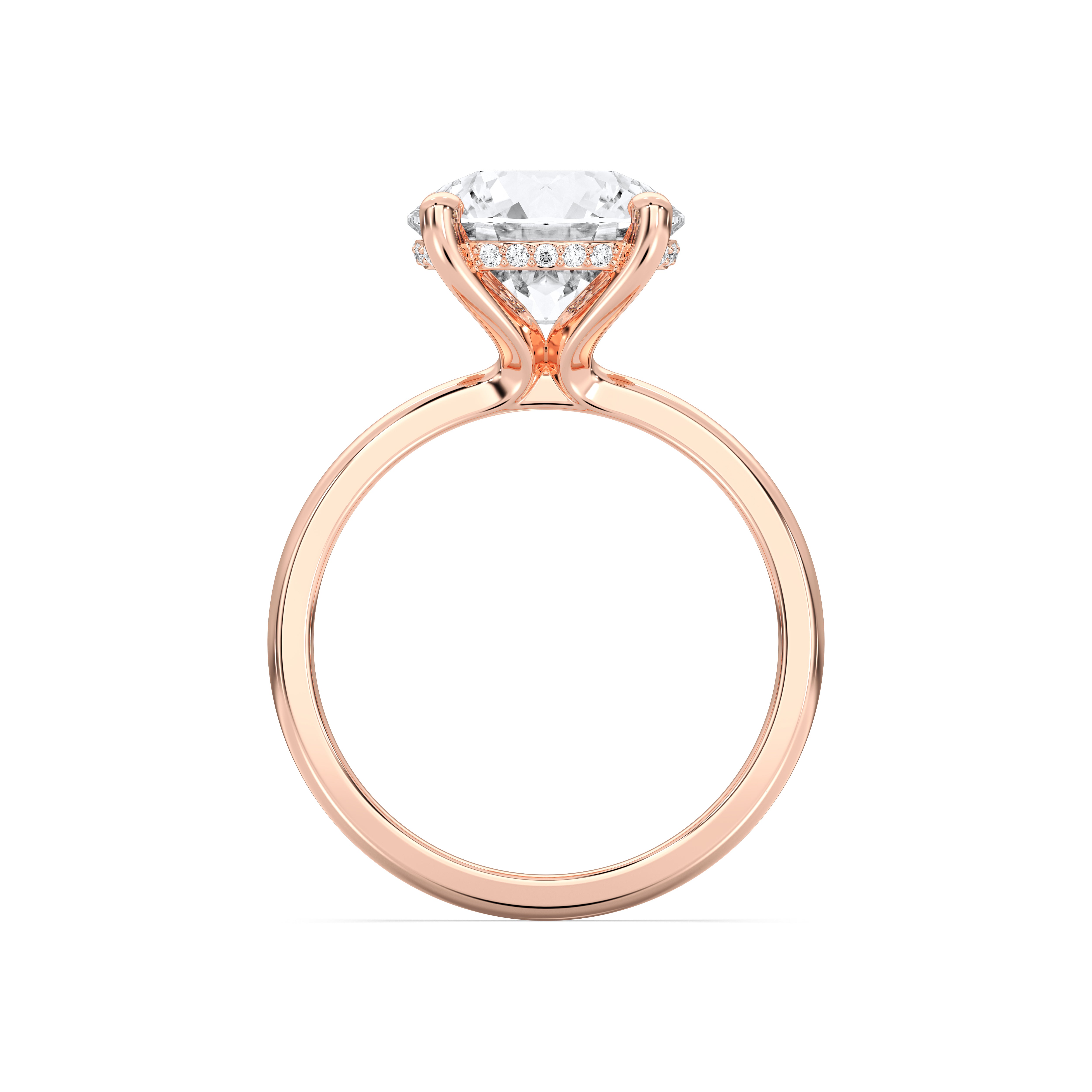 2.00 to 4.00 Carat Round Cut Lab Grown Diamond Solitaire Engagement Ring in Solid Gold