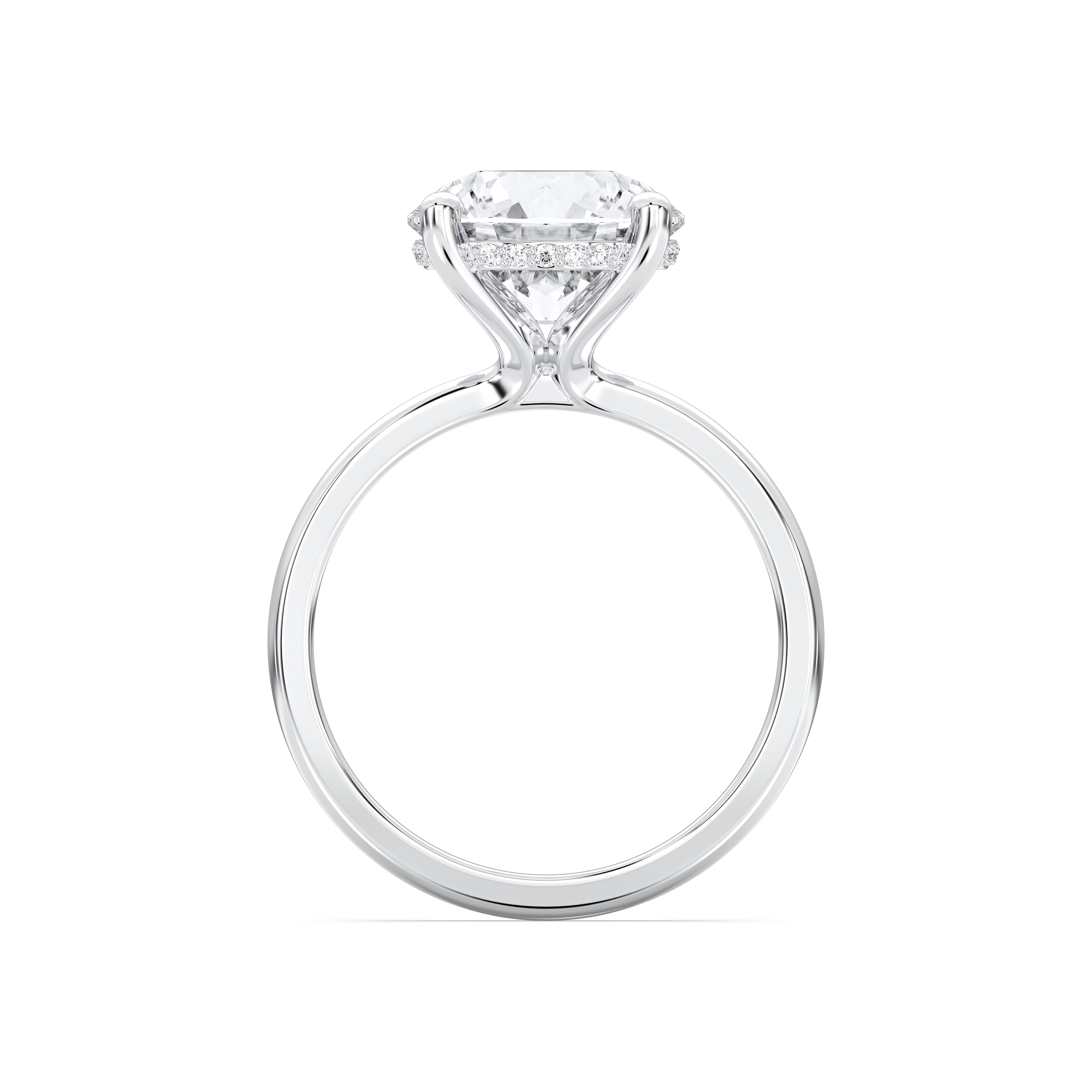2.00 to 4.00 Carat Round Cut Lab Grown Diamond Solitaire Engagement Ring in Solid Gold