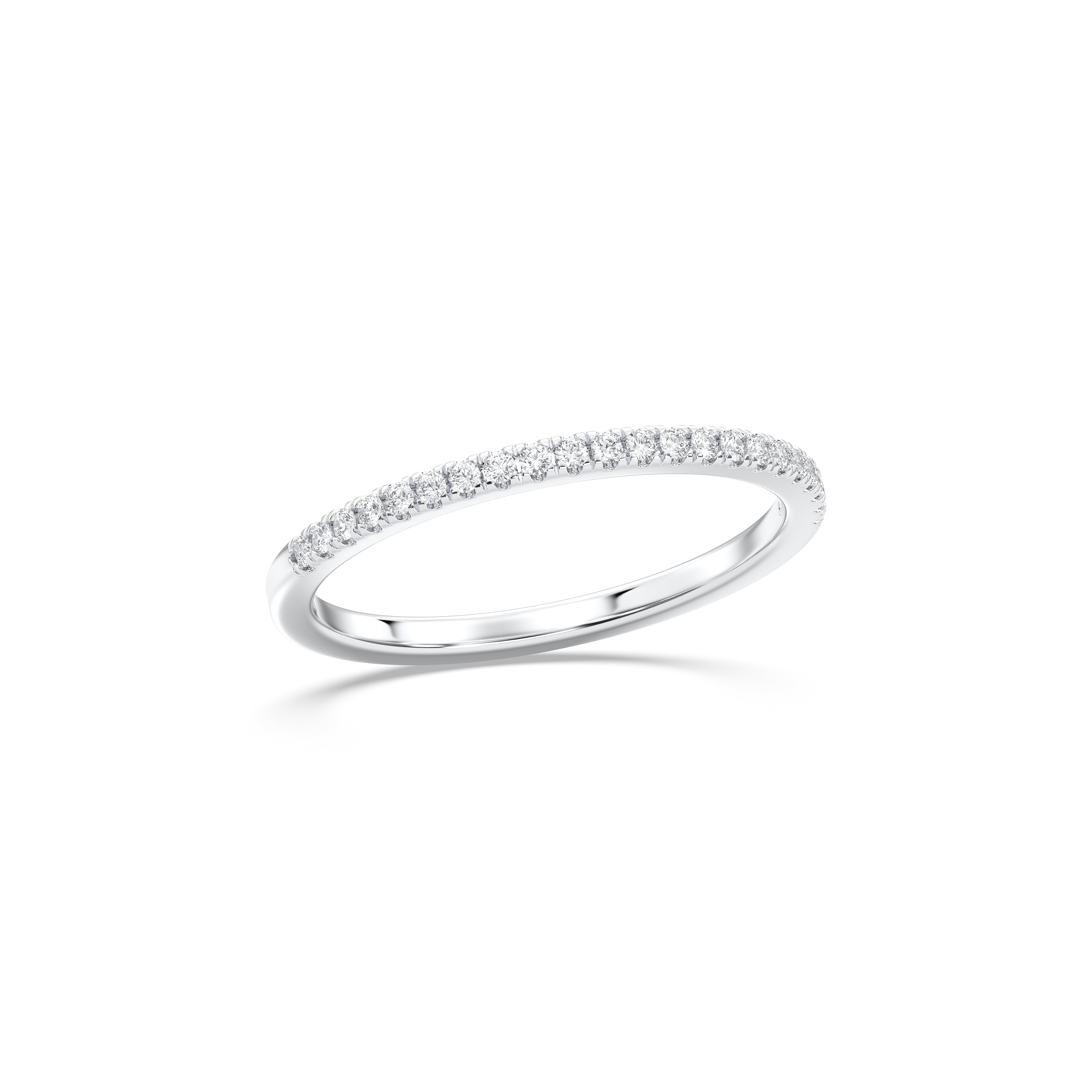 Round Shape 0.22 Carat Lab Grown Diamond Half Eternity Wedding Band in Solid Gold for Women
