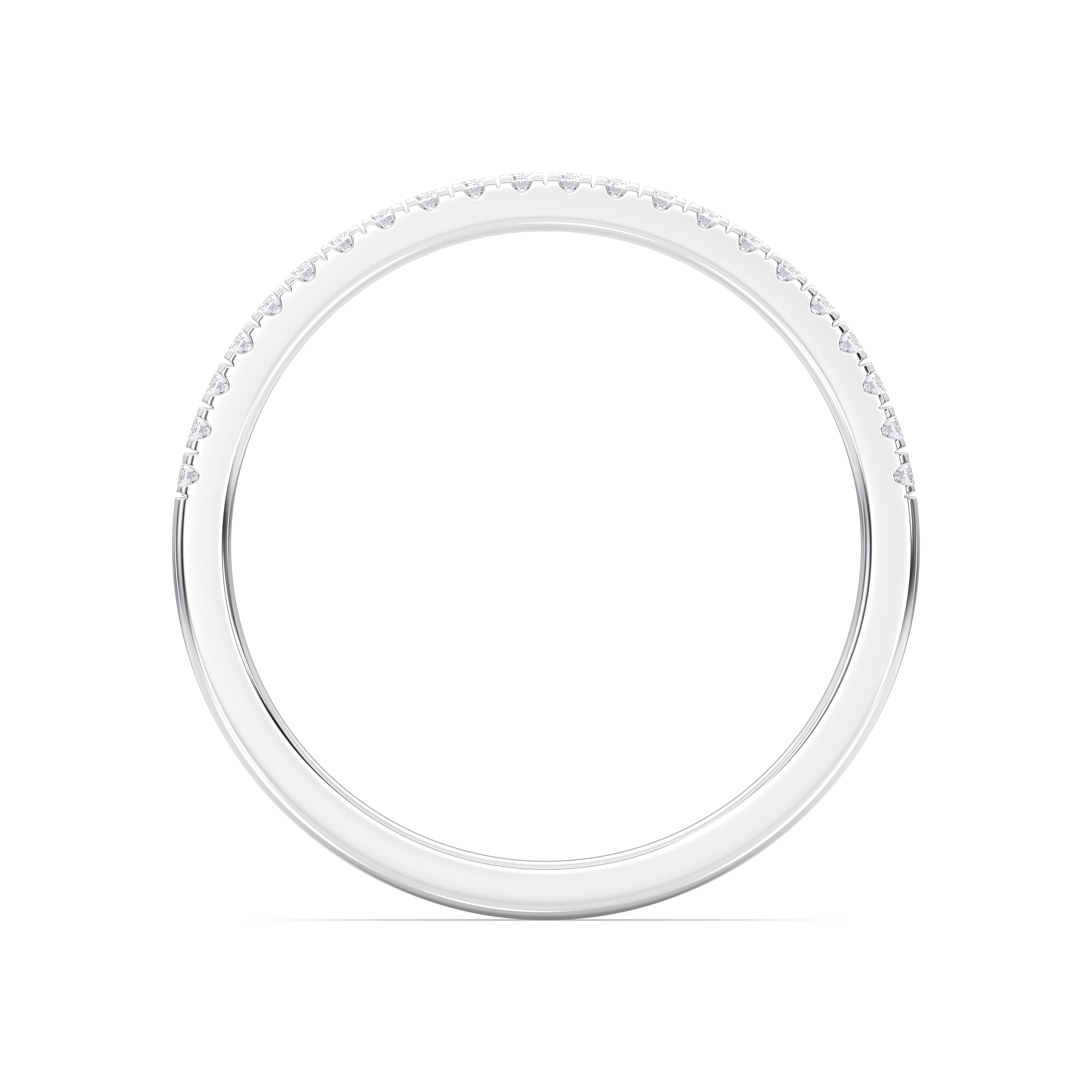 Round Shape 0.22 Carat Lab Grown Diamond Half Eternity Wedding Band in Solid Gold for Women