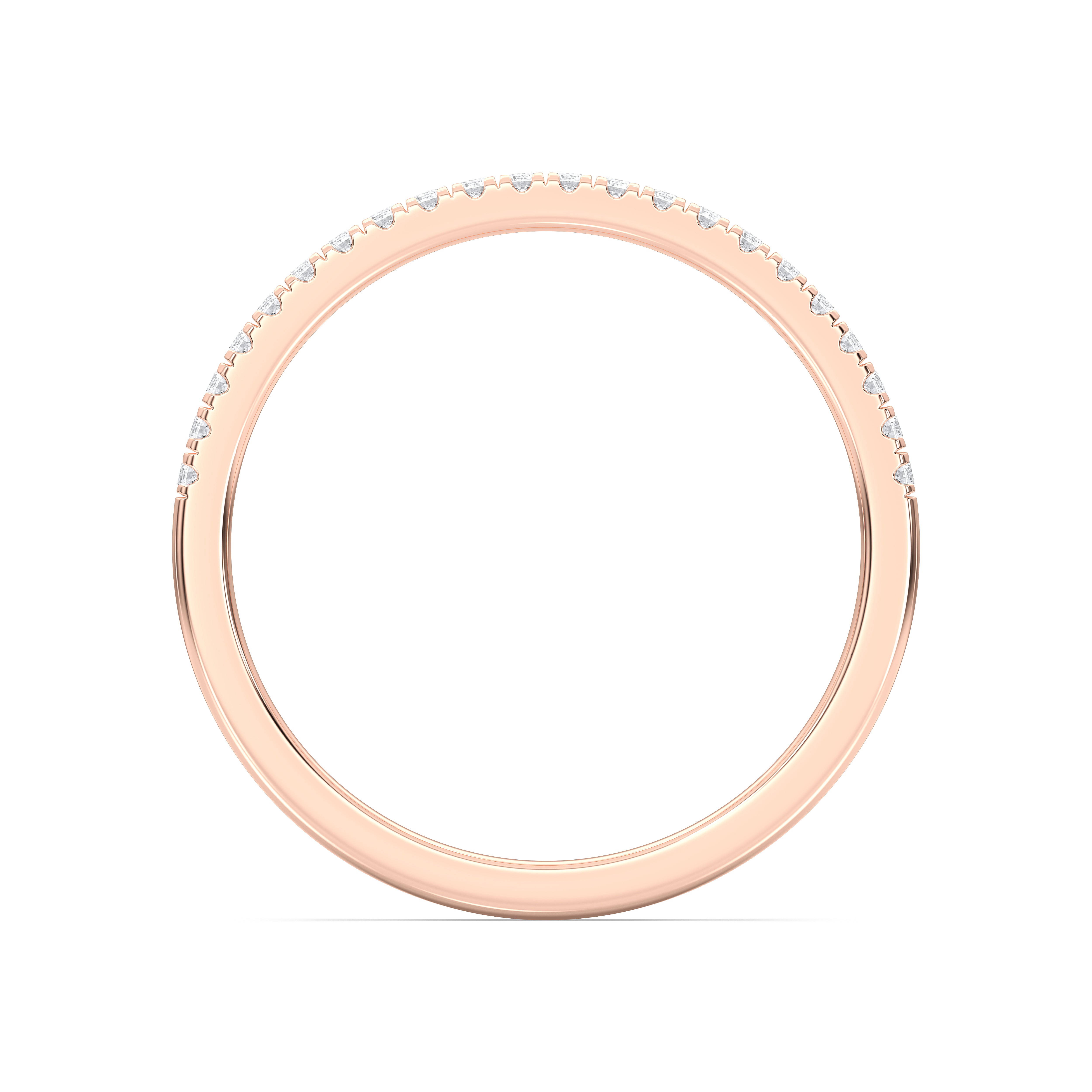 Round Shape 0.22 Carat Lab Grown Diamond Half Eternity Wedding Band in Solid Gold for Women