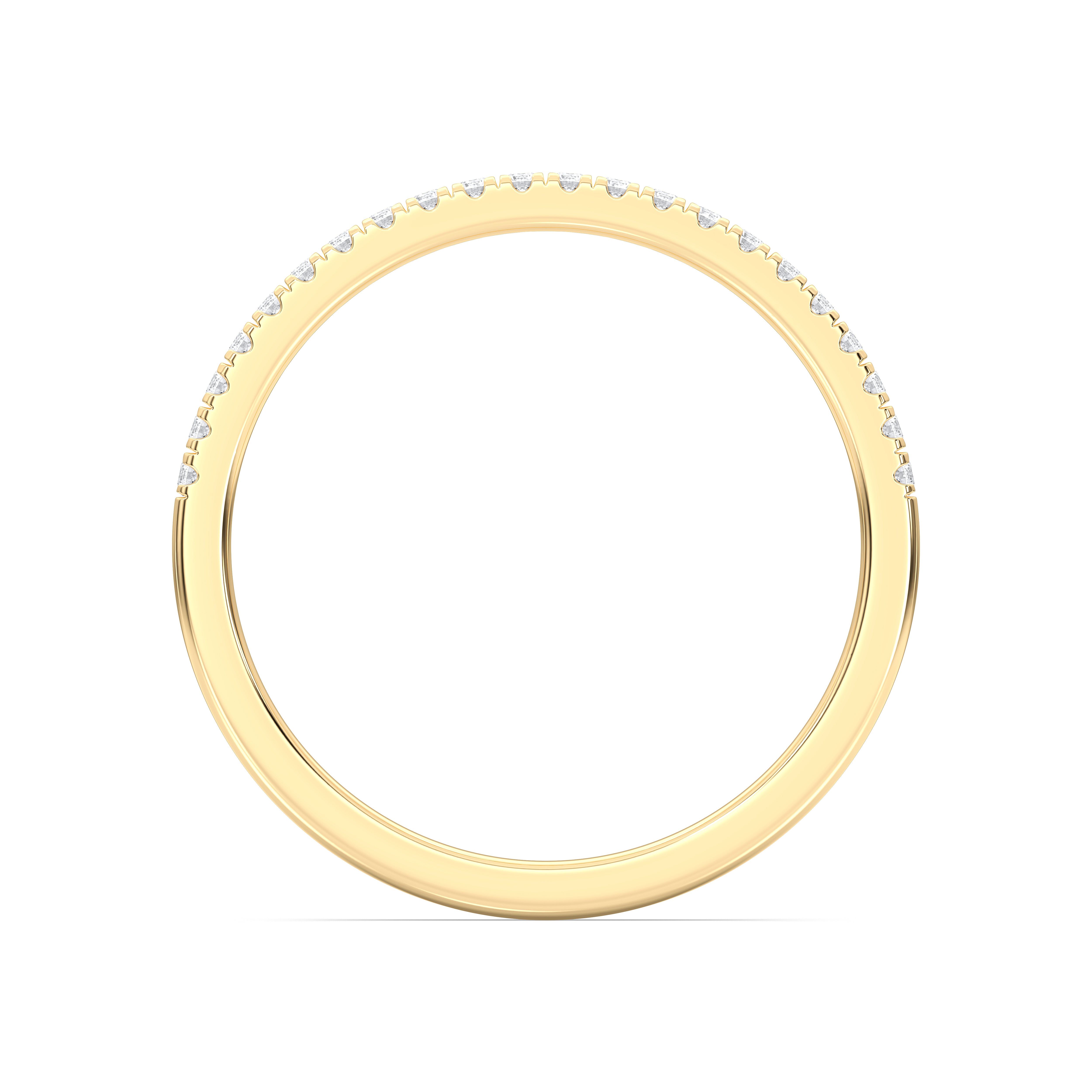 Round Shape 0.22 Carat Lab Grown Diamond Half Eternity Wedding Band in Solid Gold for Women
