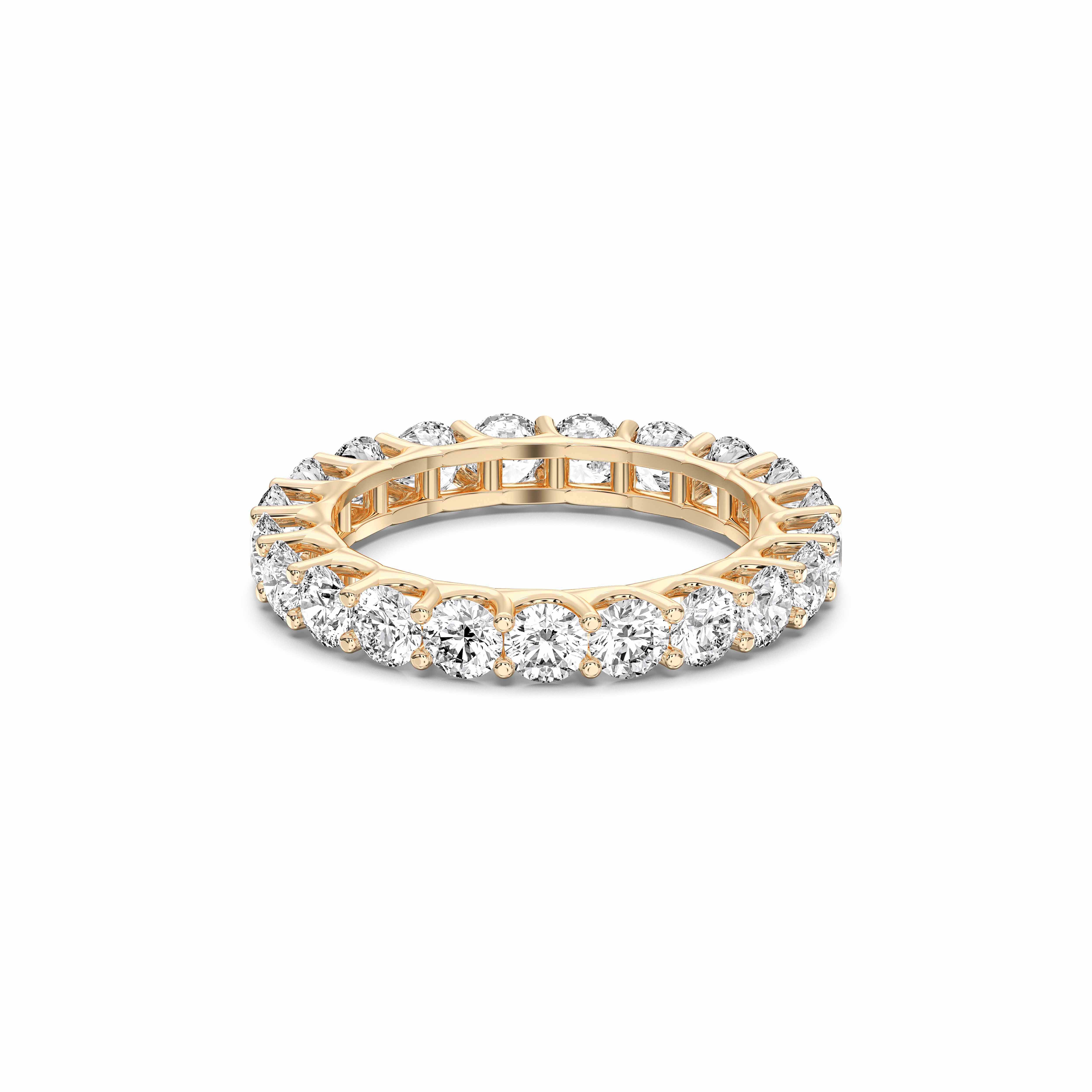 Round Cut 0.90 Carat Lab Grown Diamond Eternity Prong Set Wedding Band in Solid Gold for Women