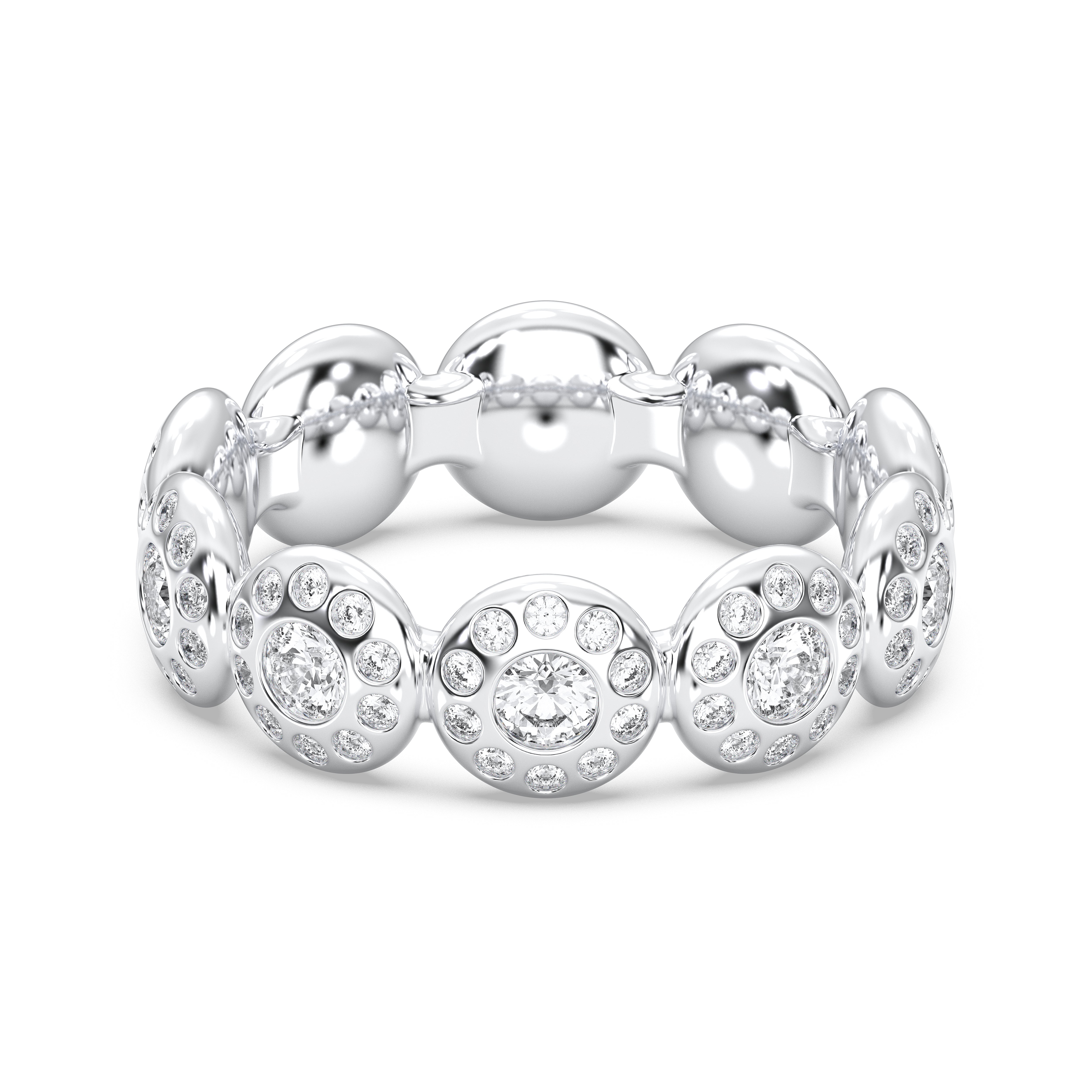 Round Shape 1 Carat Lab Grown Diamond Luxurious Style Wedding Band in Solid Gold for Women